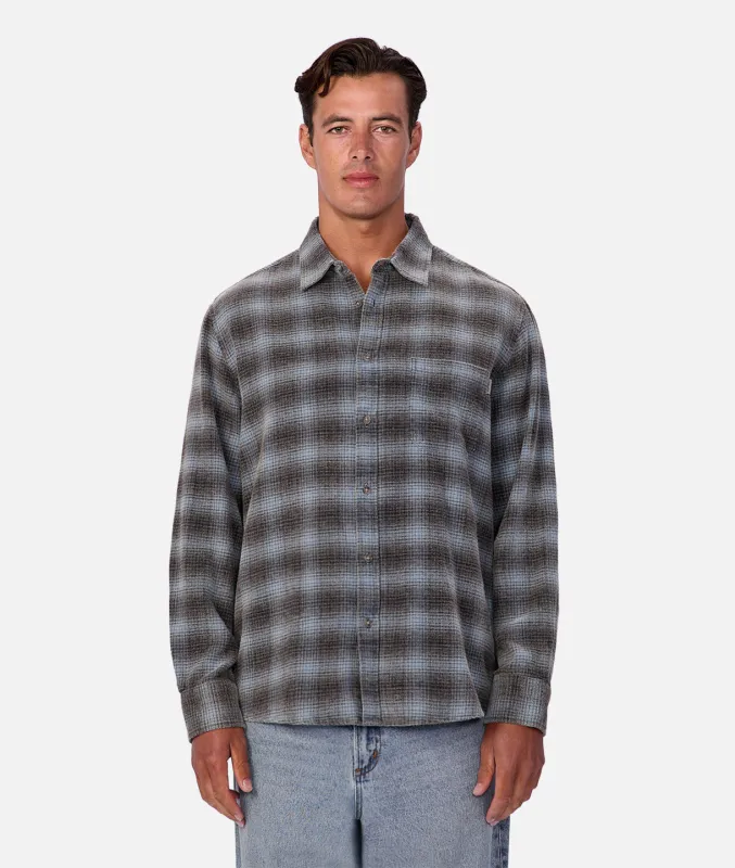 The Durango Long Sleeve Shirt - Charcoal / Blue Combo made by Industrie Clothing