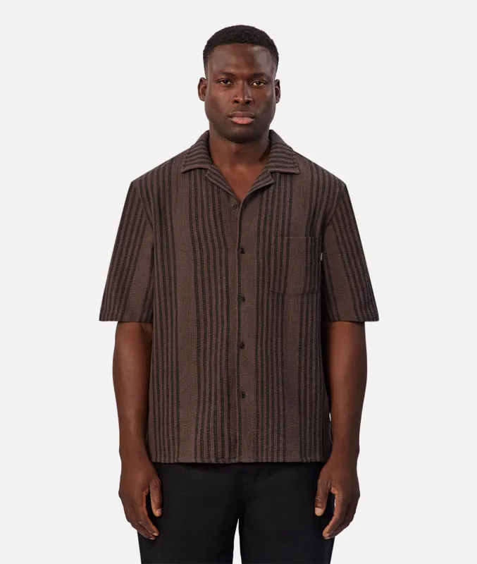 The Montelena Short Sleeve Shirt - Umber / Black made by Industrie Clothing