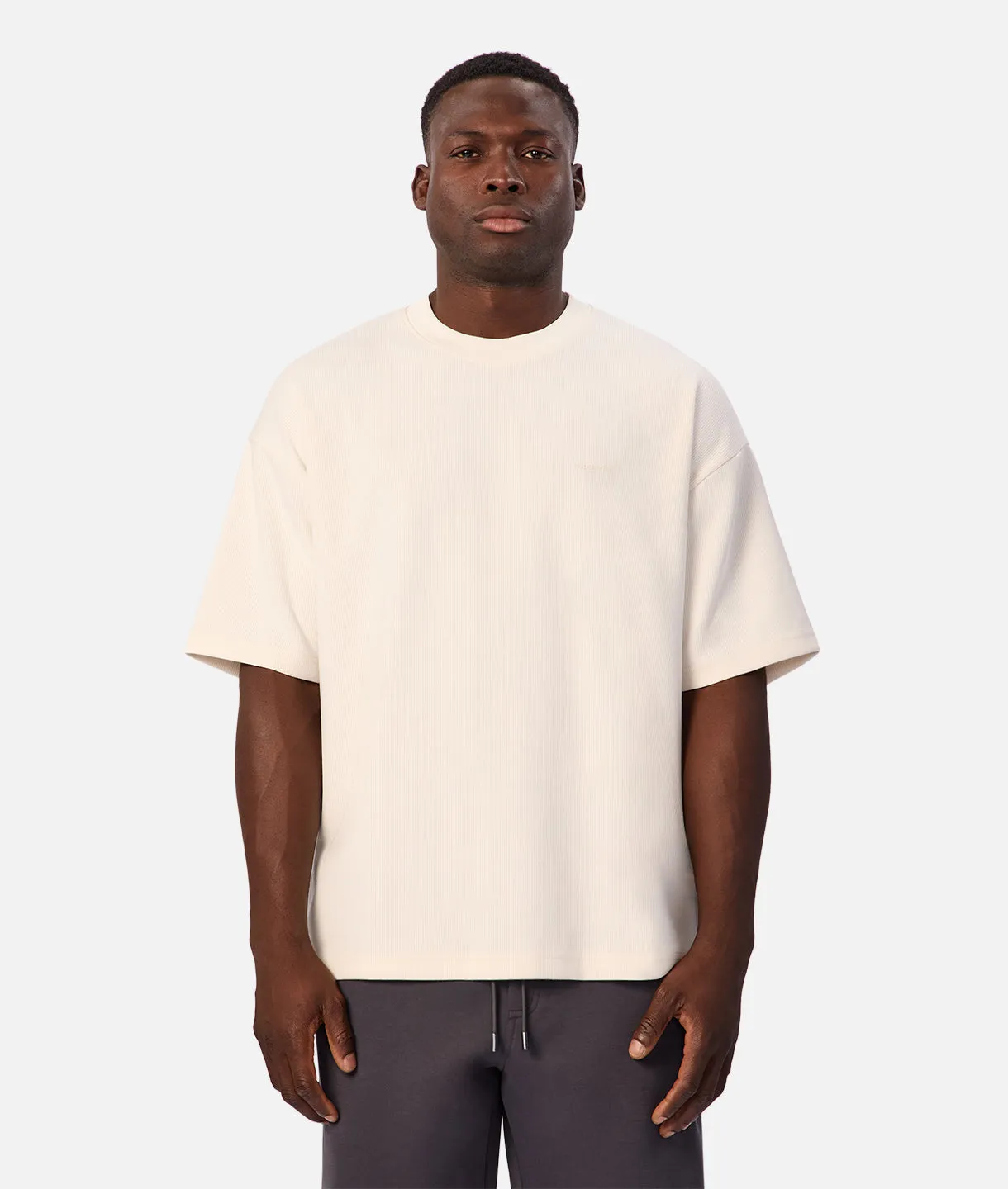 The Ribbed Tech Short Sleeve Tee - Calcium sold by Industrie Clothing