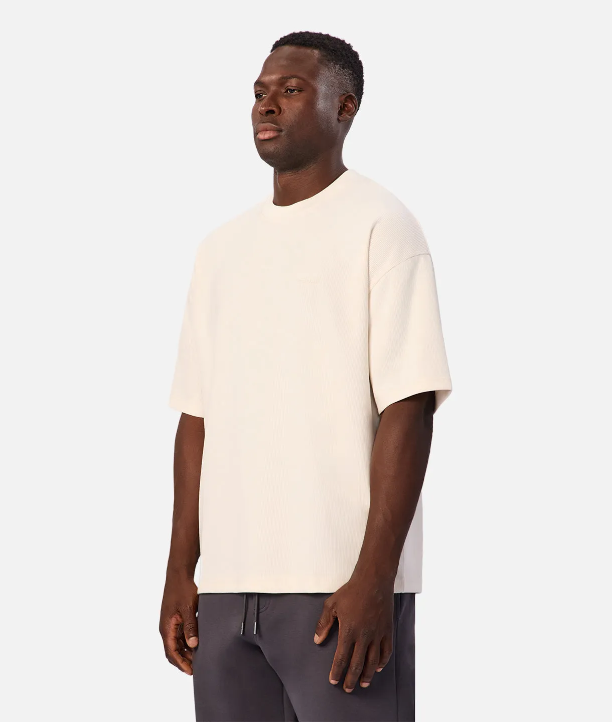 The Ribbed Tech Short Sleeve Tee - Calcium sold by Industrie Clothing product image thumbnail 3