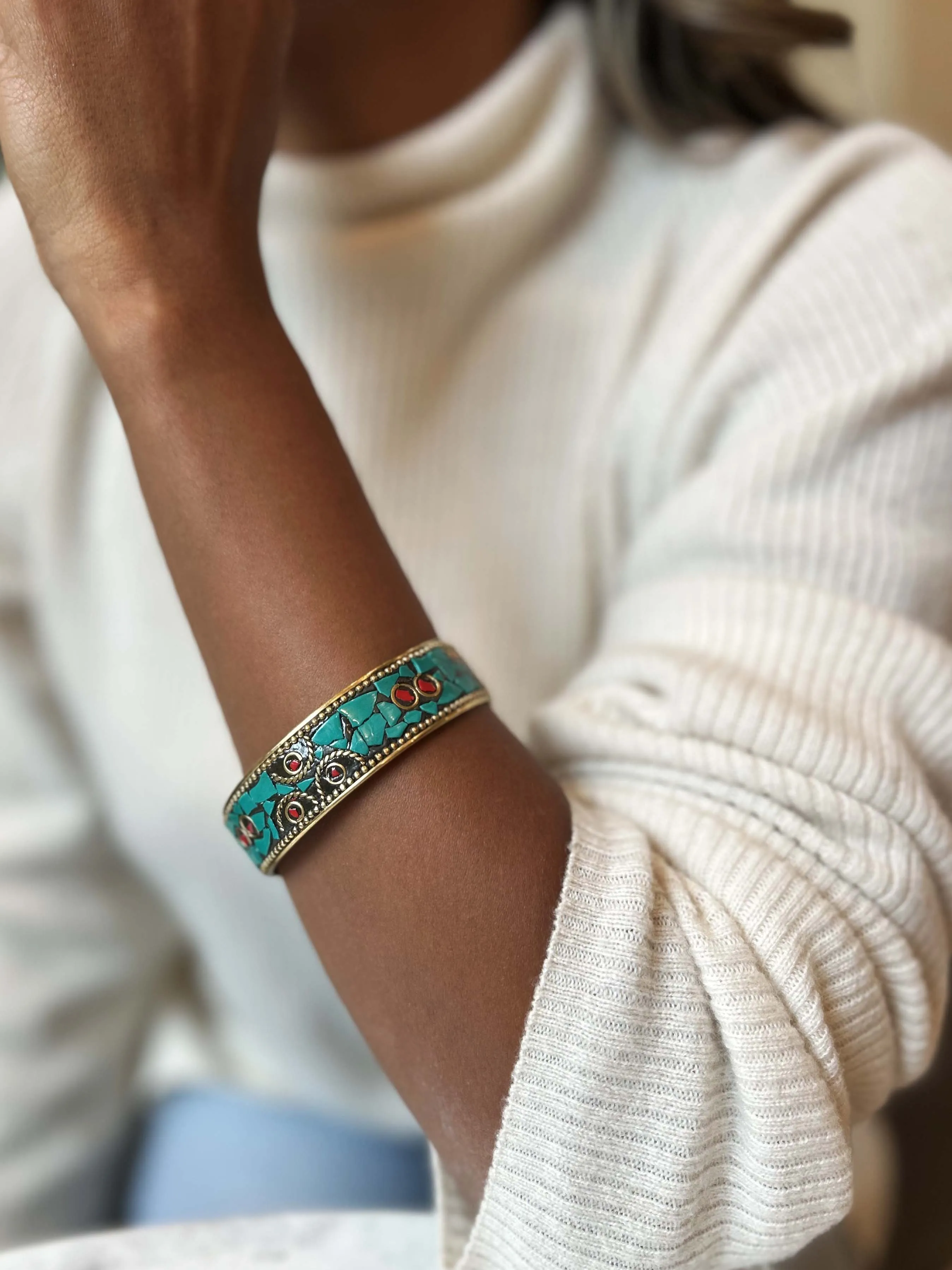 Turquoise Mosaic Bangle sold by inkkas product image thumbnail 3