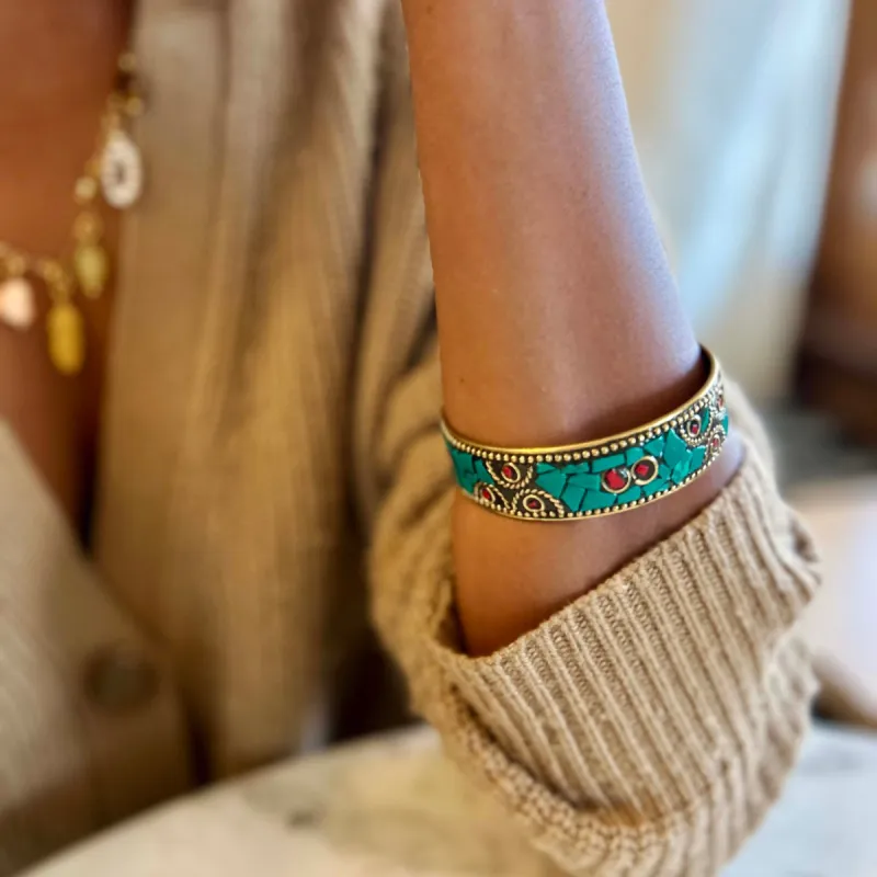 Turquoise Mosaic Bangle made by inkkas