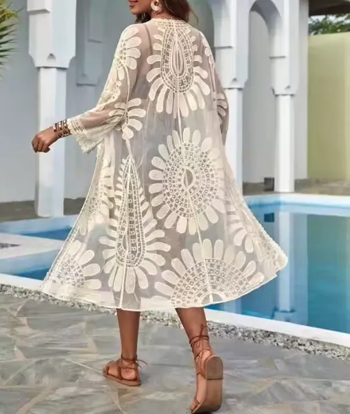 Sunflower Embroidered Lace Cover Up sold by inkkas product image thumbnail 3