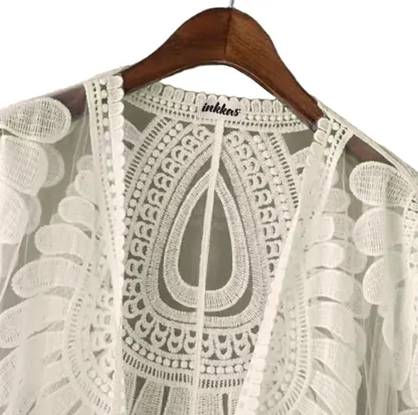 Sunflower Embroidered Lace Cover Up sold by inkkas product image thumbnail 4