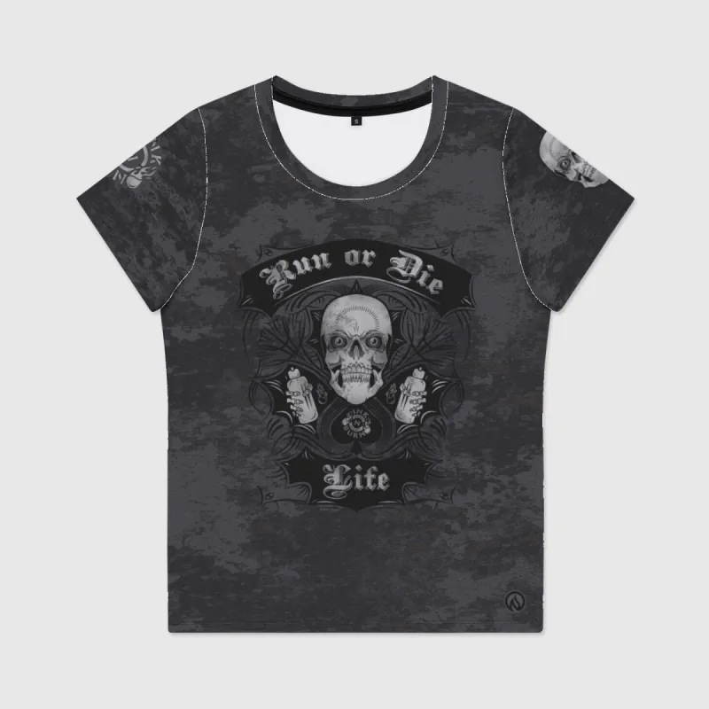 Run or Die Life Womens Scoop Neck T-Shirt sold by INKnBURN