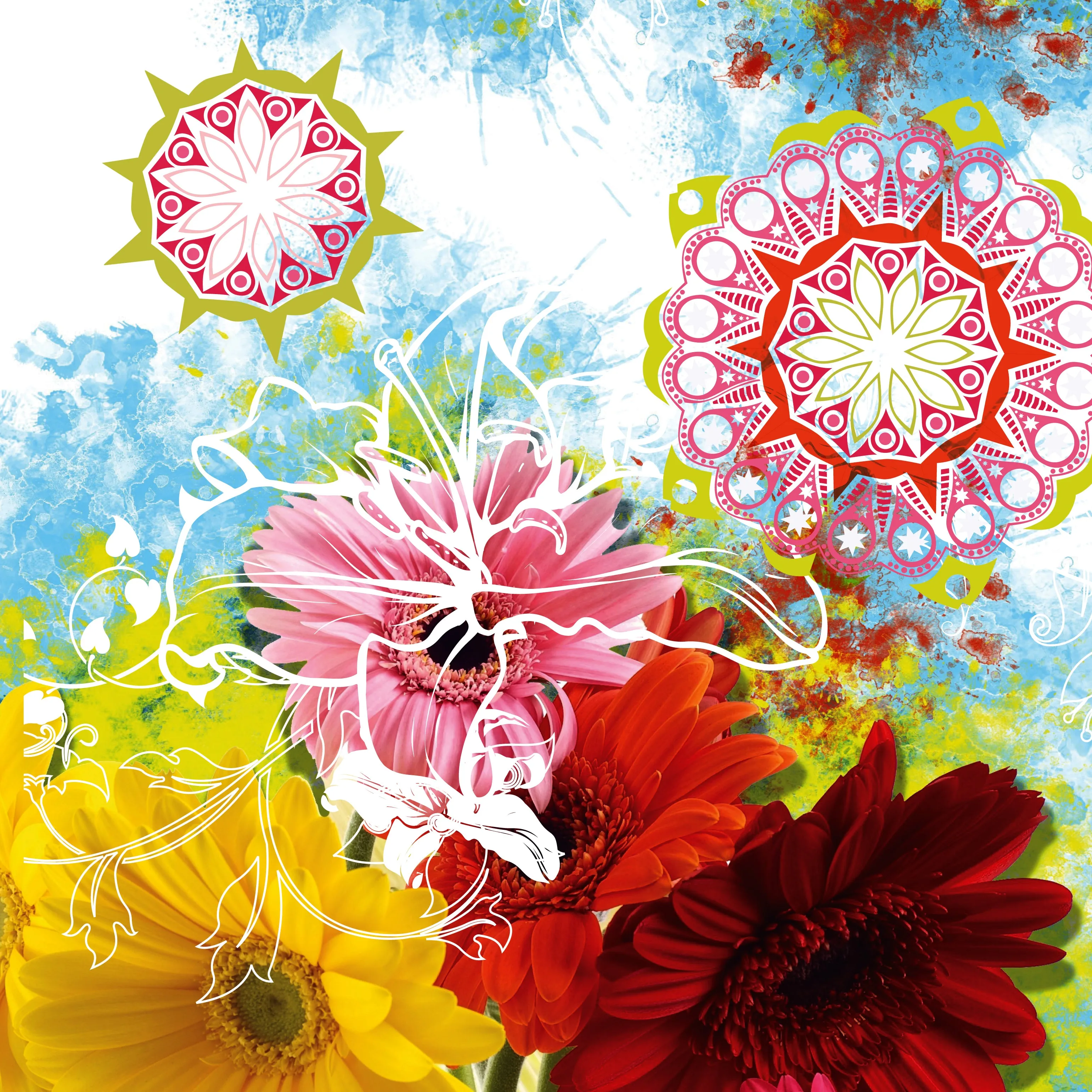 Wildflower Womens V-Neck T-Shirt sold by INKnBURN product image thumbnail 2