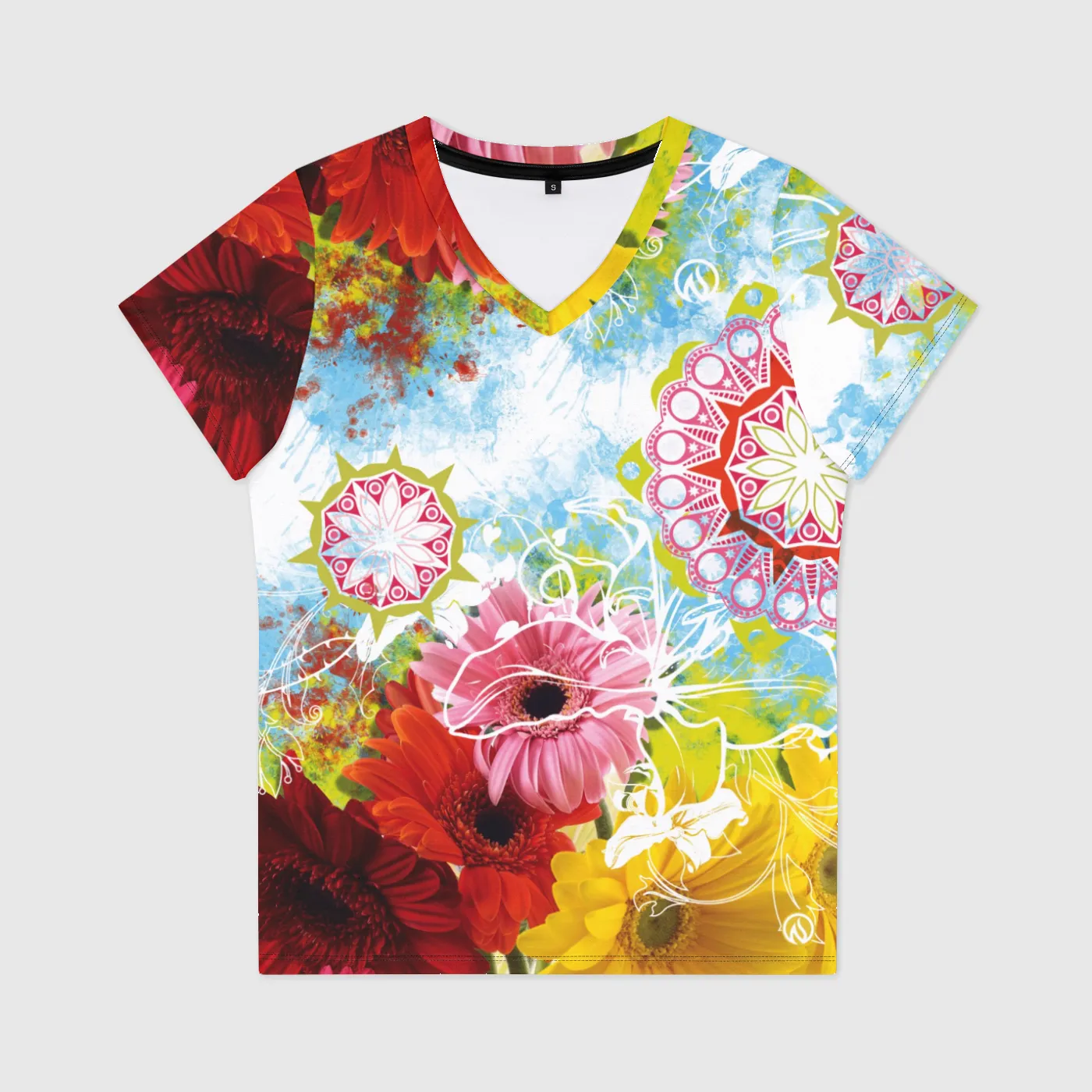 Wildflower Womens V-Neck T-Shirt sold by INKnBURN