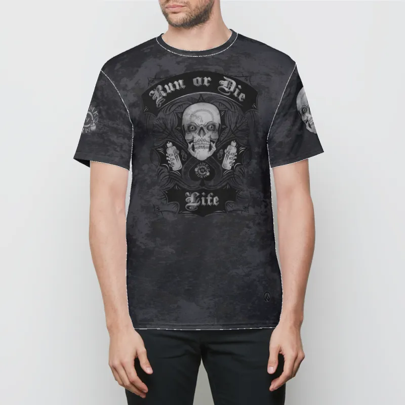 Run or Die Life Mens Crewneck T-Shirt sold by INKnBURN