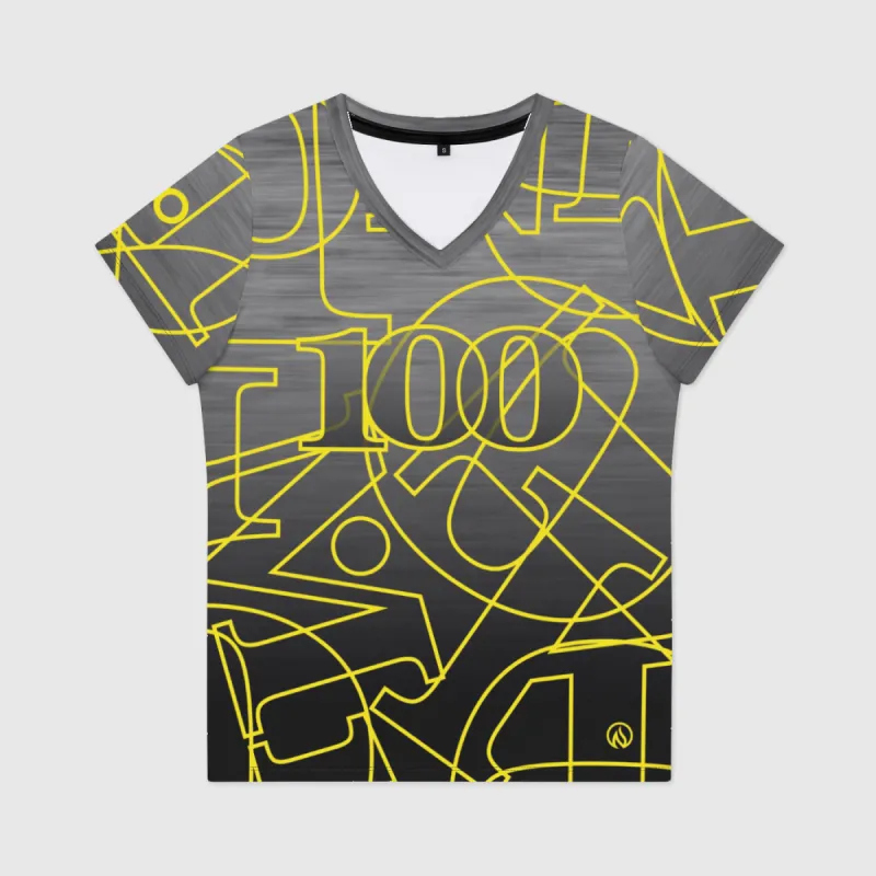 100 Womens  V-Neck T-Shirt sold by INKnBURN