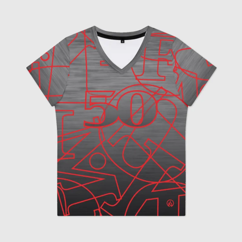 50 Womens V-Neck T-Shirt sold by INKnBURN