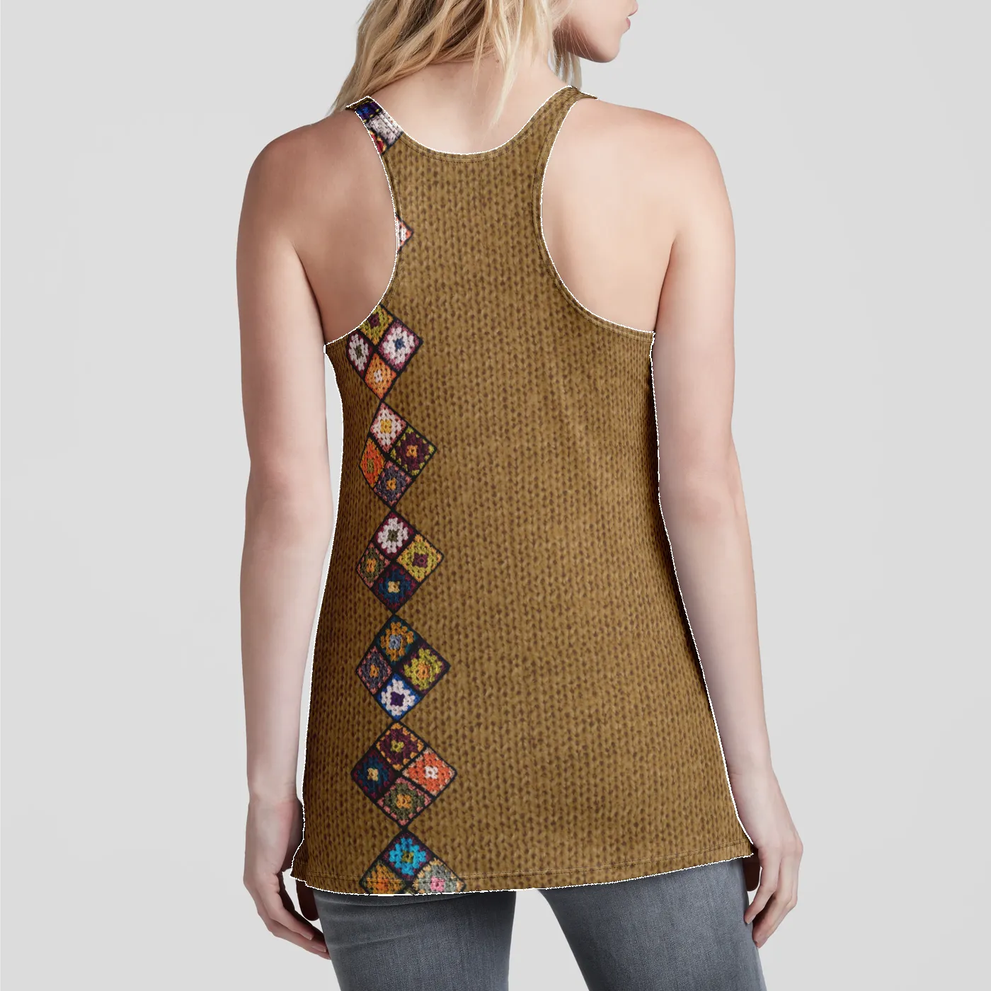 Boho Diamond Gold Racerback Tank Top sold by INKnBURN product image thumbnail 2