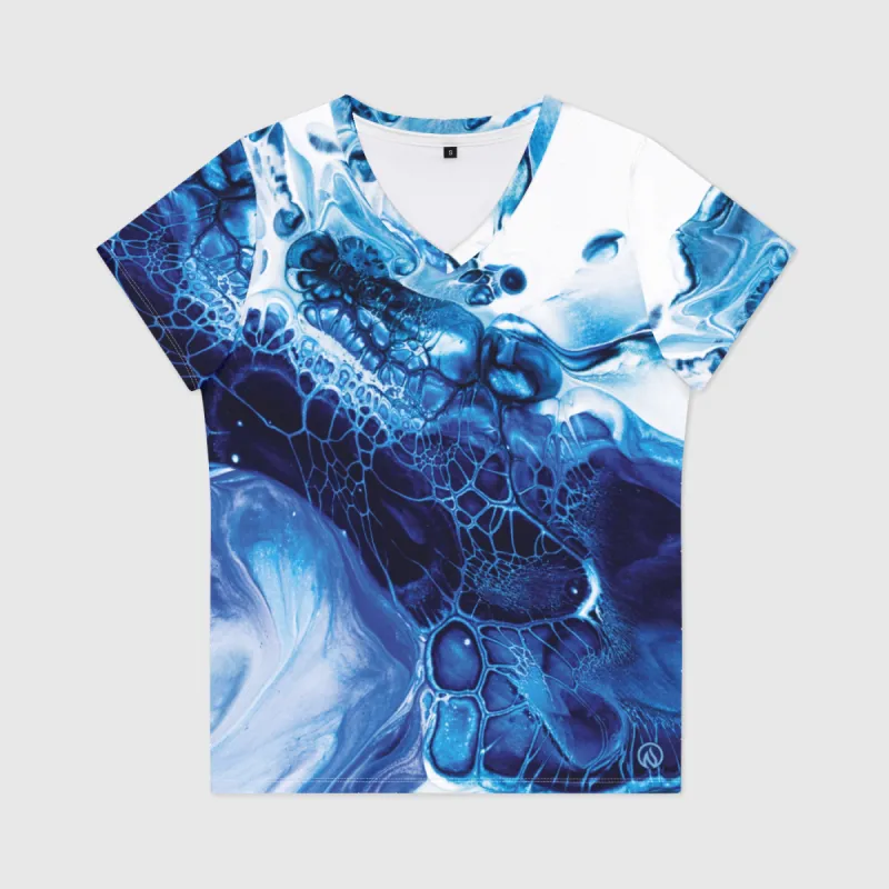 Blue Ink Womens V-Neck T-Shirt sold by INKnBURN
