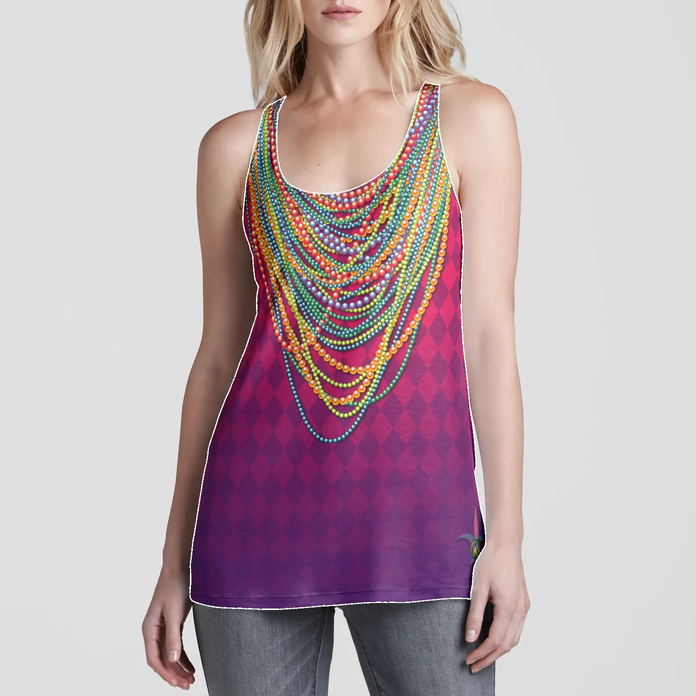 Mardi Gras Racerback Tank Top sold by INKnBURN