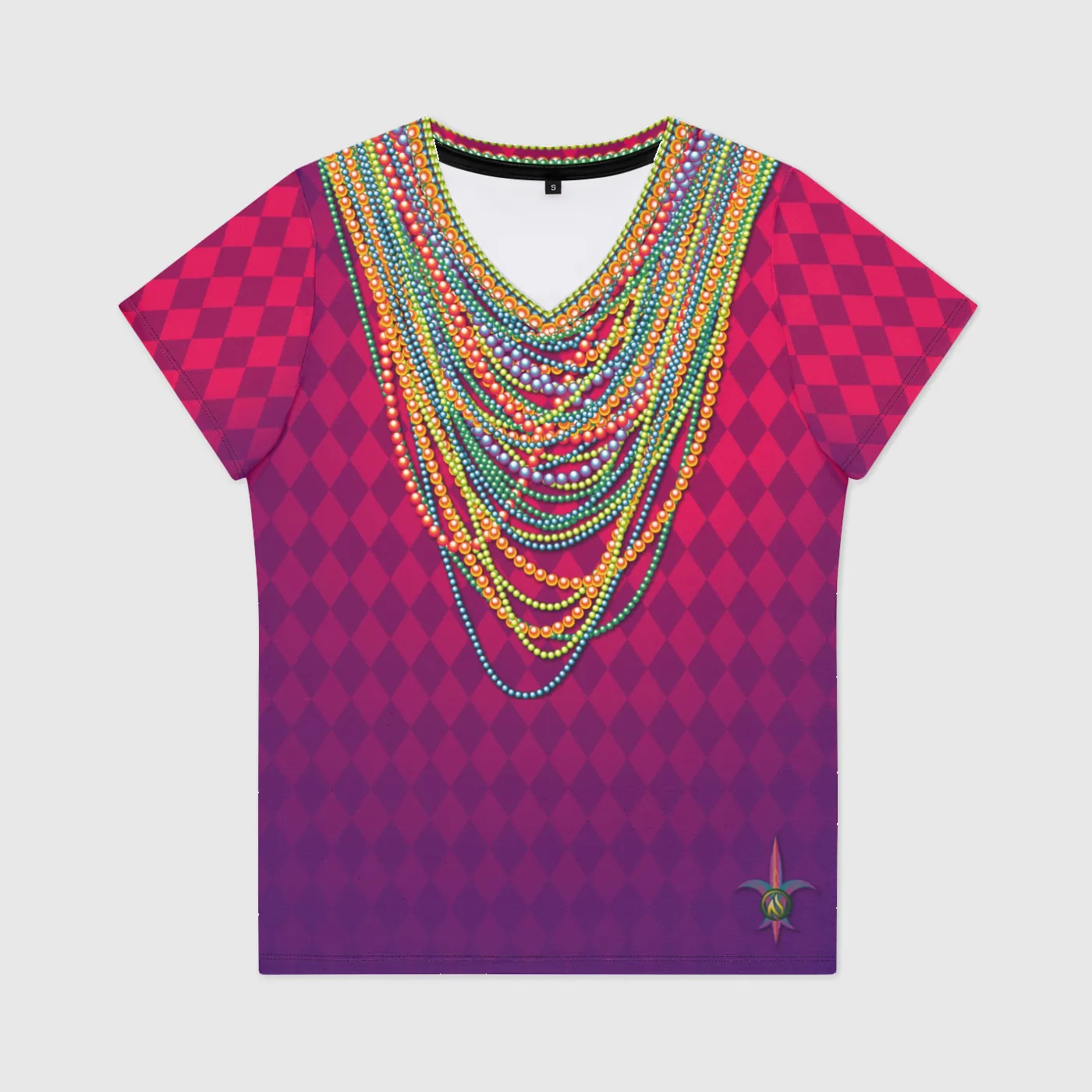Mardi Gras Womens V-Neck T-Shirt sold by INKnBURN product image thumbnail 3