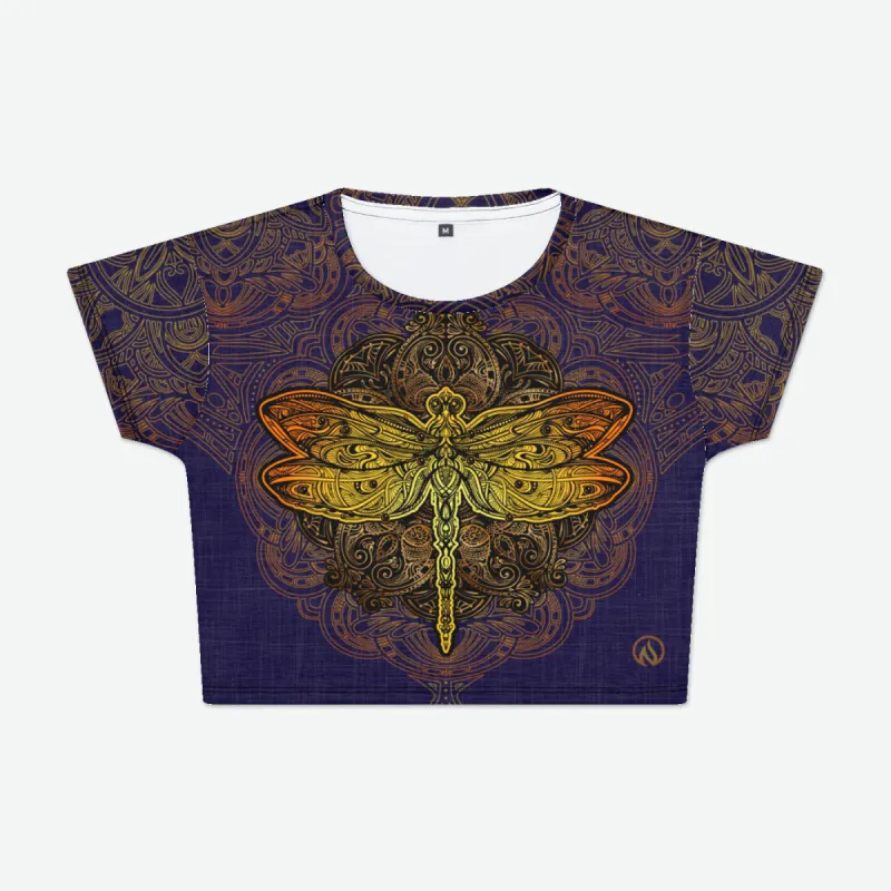 Dragonfly Mandala Crop Tee sold by INKnBURN