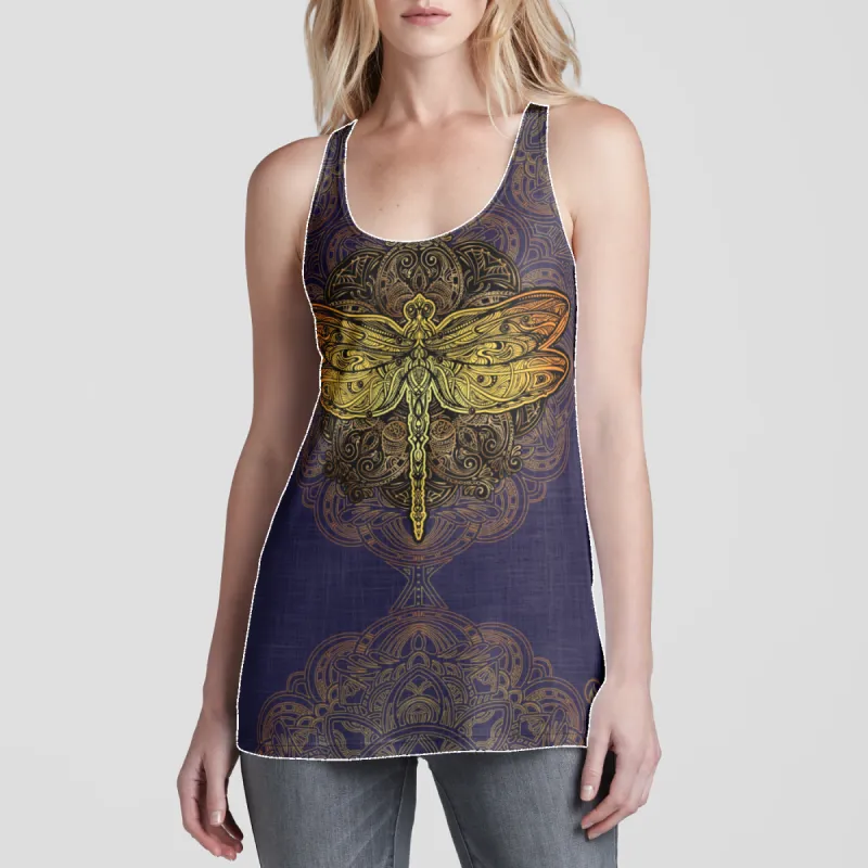 Dragonfly Mandala Racerback Tank Top sold by INKnBURN
