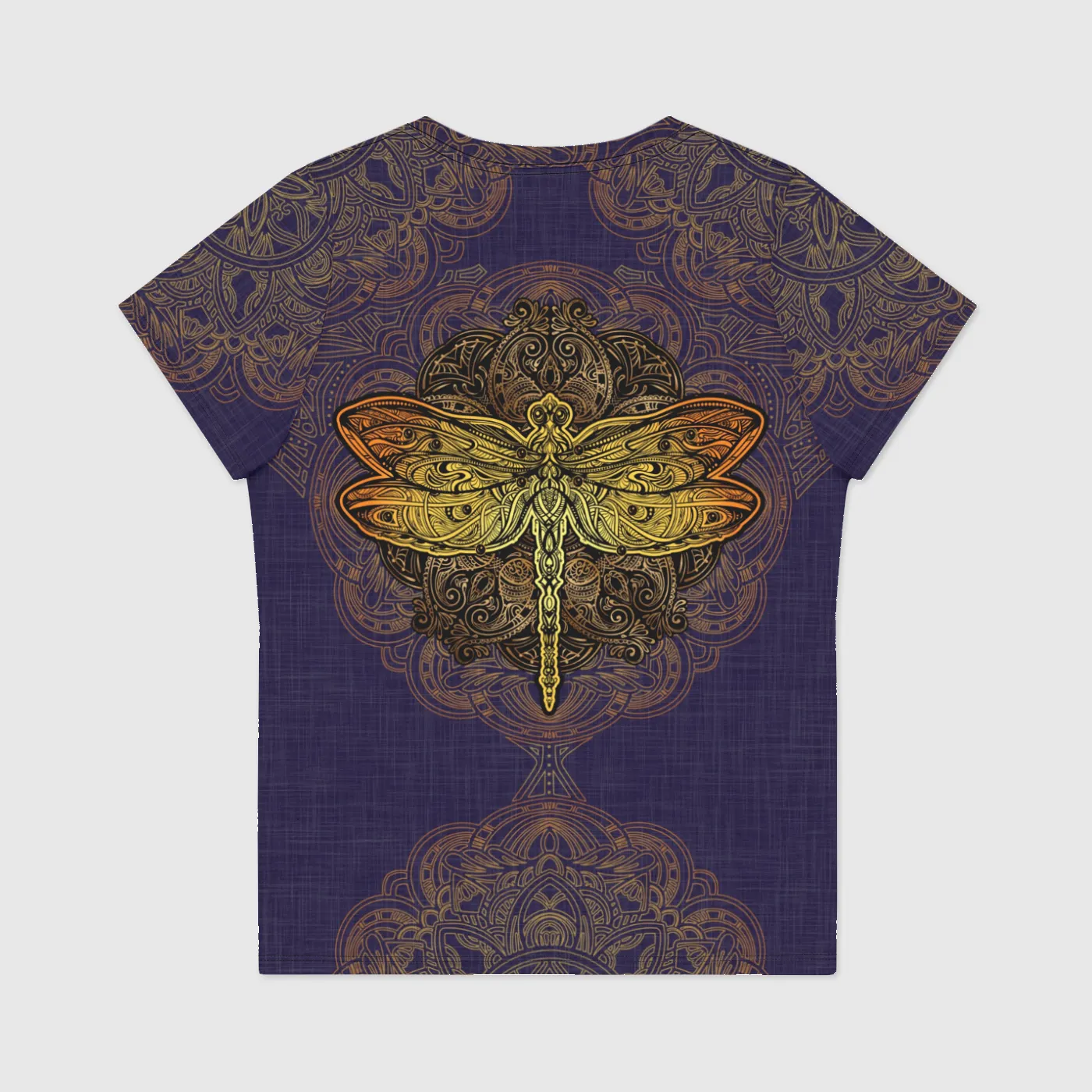 Dragonfly Mandala V-Neck T-Shirt sold by INKnBURN product image thumbnail 2