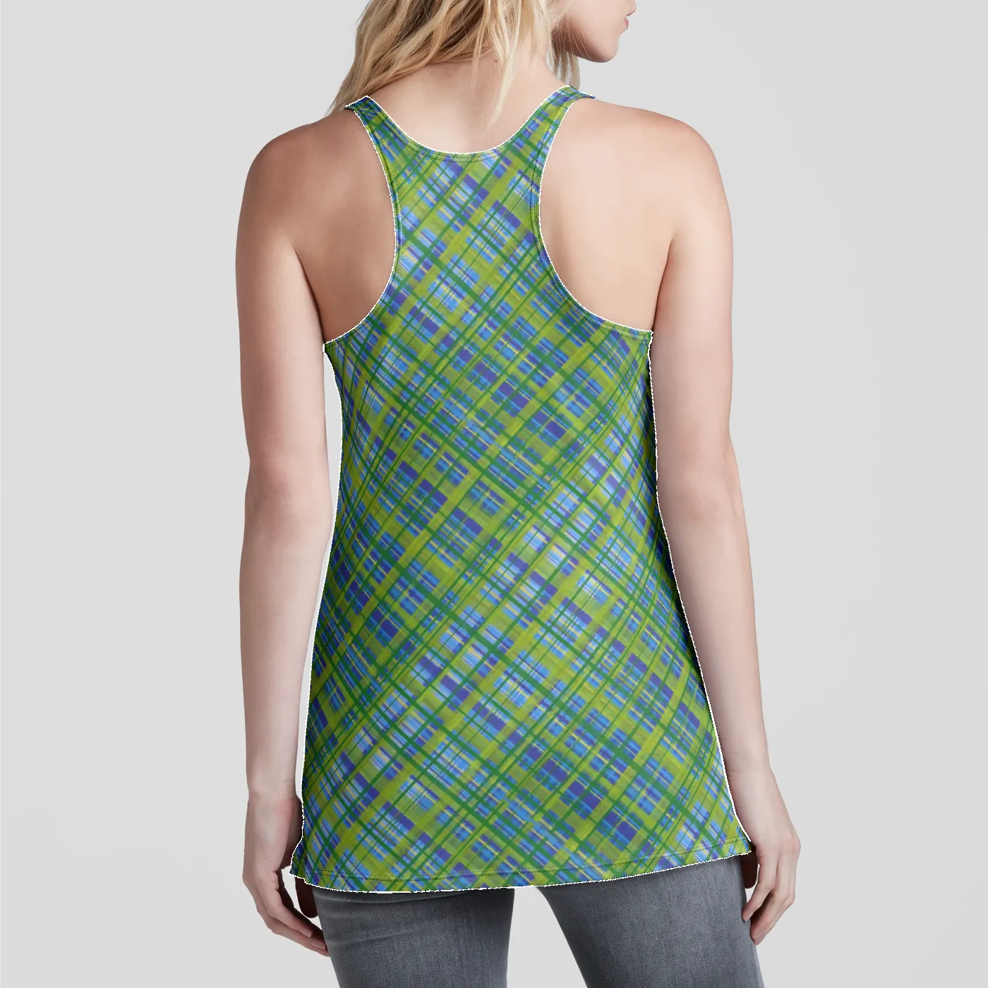Spring Plaid Racerback Tank Top sold by INKnBURN product image thumbnail 3