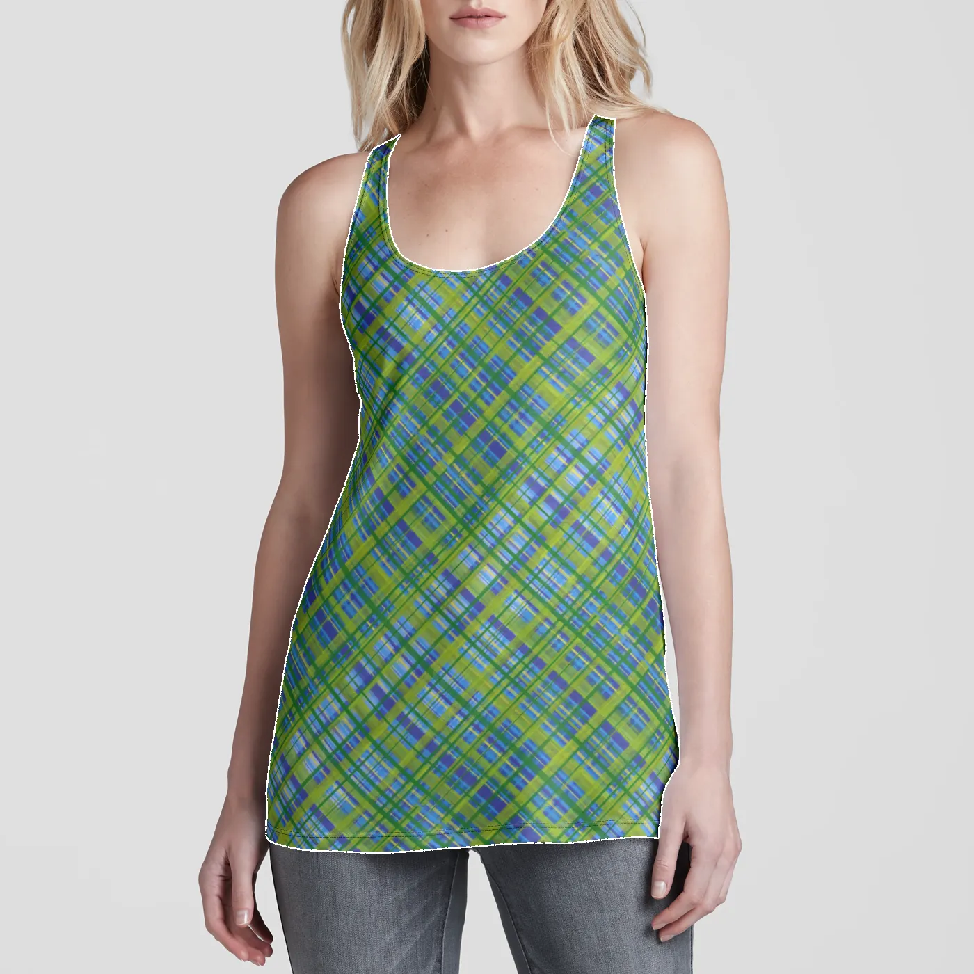 Spring Plaid Racerback Tank Top sold by INKnBURN