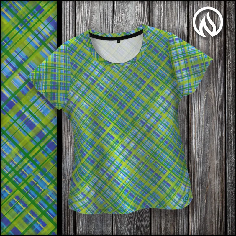 Spring Plaid Womens Scoop Neck T-Shirt sold by INKnBURN