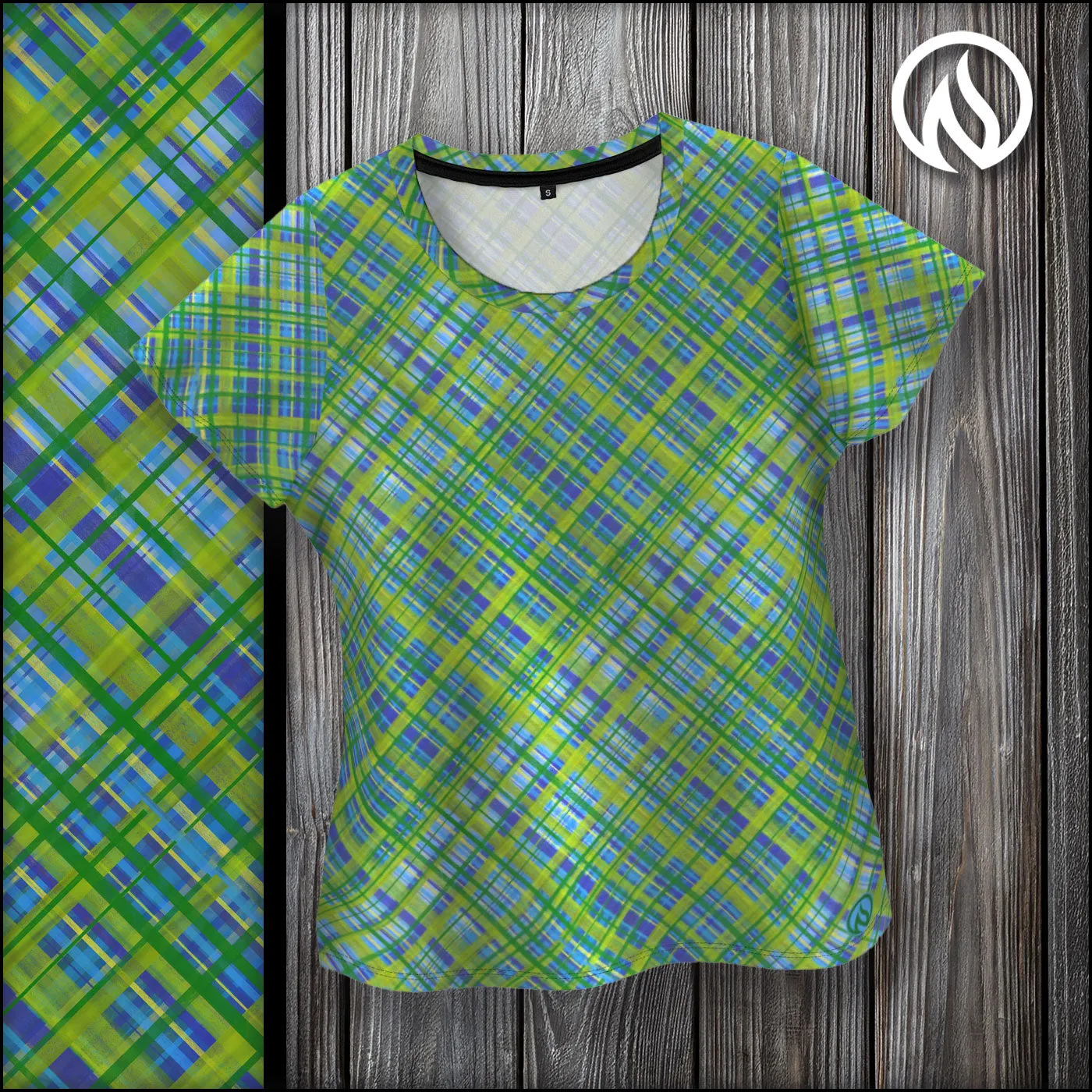 Spring Plaid Womens Scoop Neck T-Shirt sold by INKnBURN
