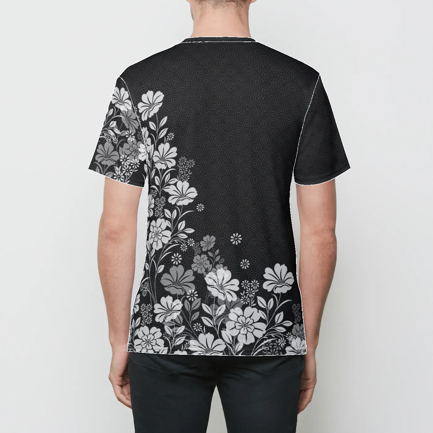 Floral Fade Mens Crewneck T-Shirt sold by INKnBURN product image thumbnail 2