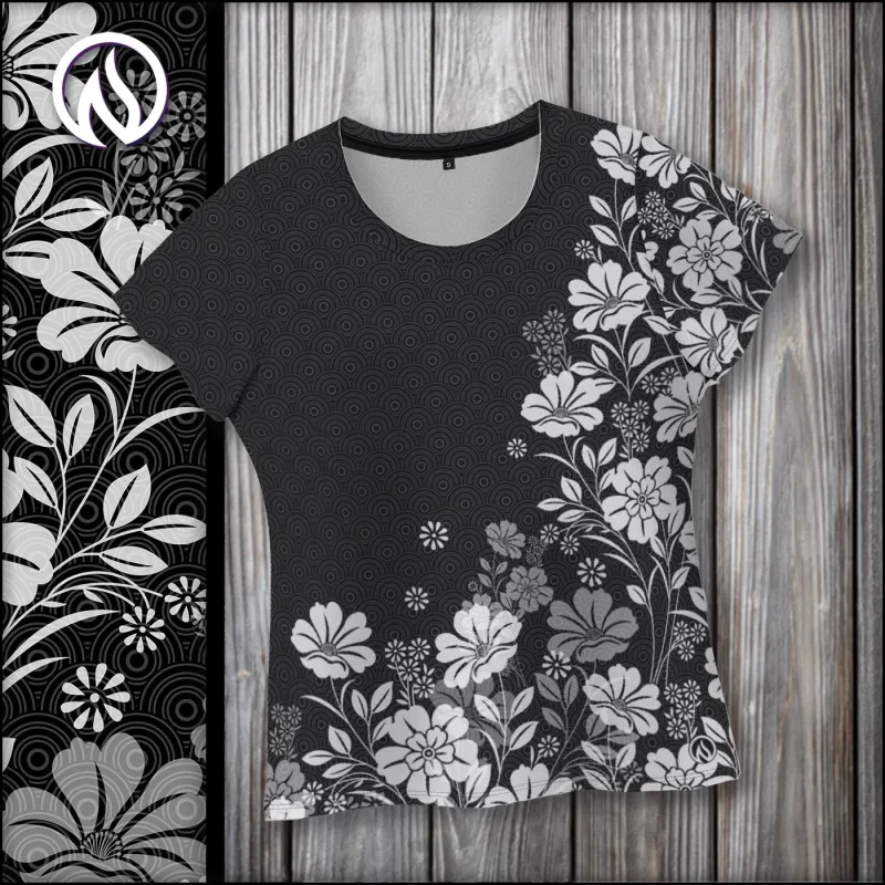Floral Fade Womens Scoop Neck T-Shirt sold by INKnBURN