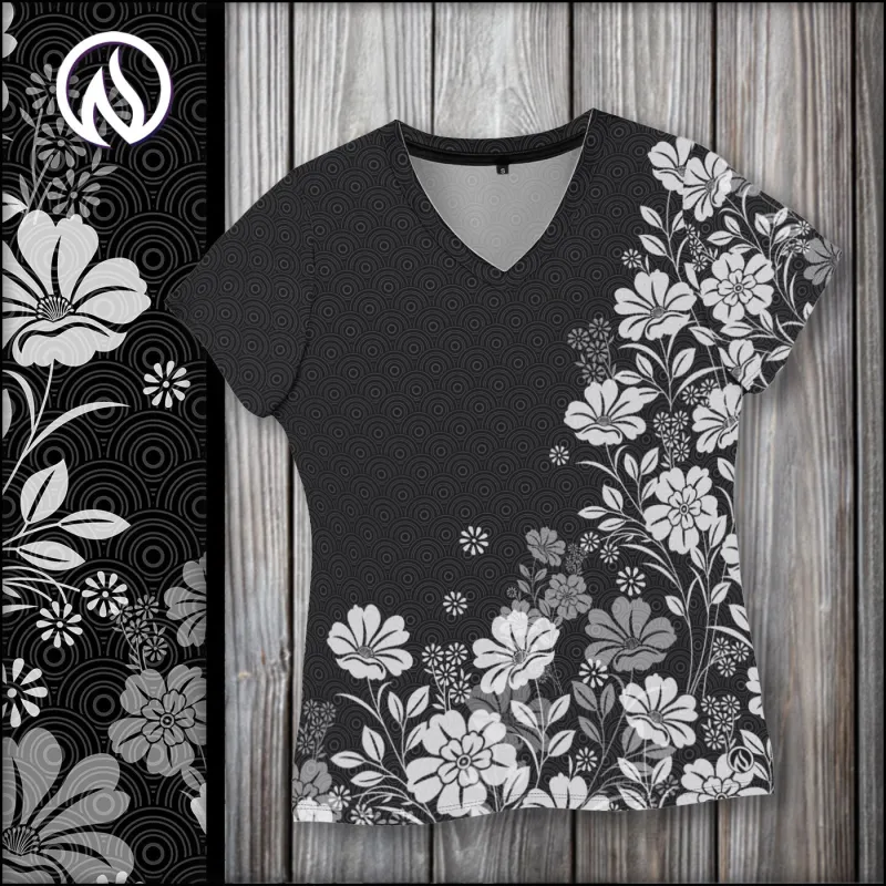 Floral Fade Womens V-Neck T-Shirt sold by INKnBURN