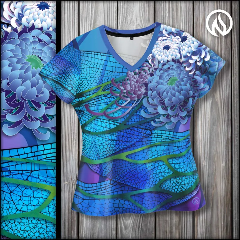 Dragonfly Womens V-Neck T-Shirt sold by INKnBURN