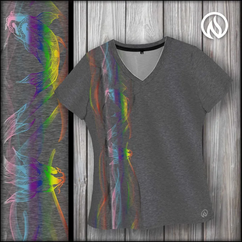 Rainbow Koi Scoop Neck T-Shirt sold by INKnBURN