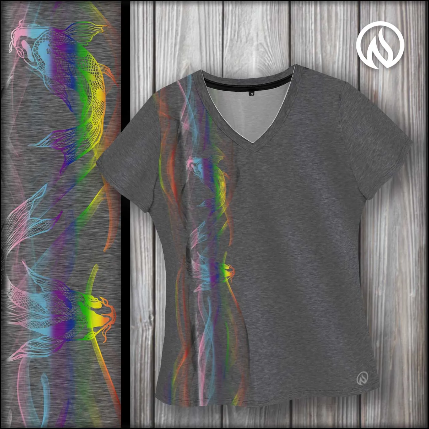 Rainbow Koi Scoop Neck T-Shirt sold by INKnBURN
