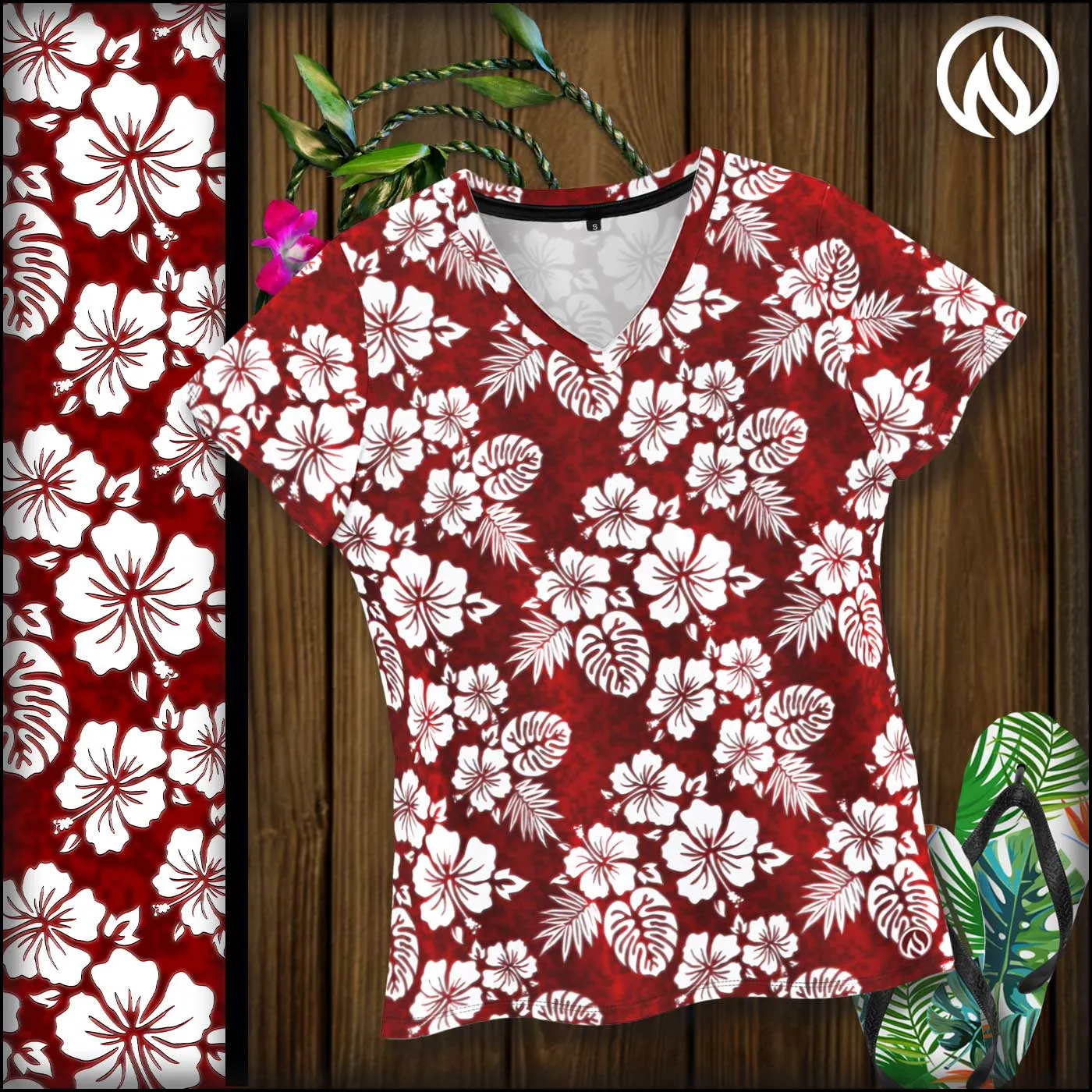 Aloha Womens V-Neck T-Shirt sold by INKnBURN