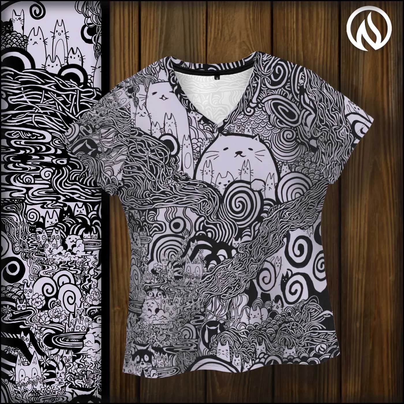 Catastrophe Womens V-Neck Tee sold by INKnBURN