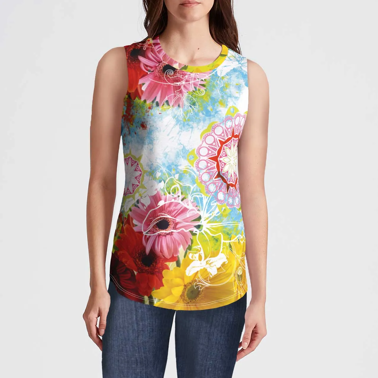 Wildflower Women's Smooth Tech Sleeveless sold by INKnBURN