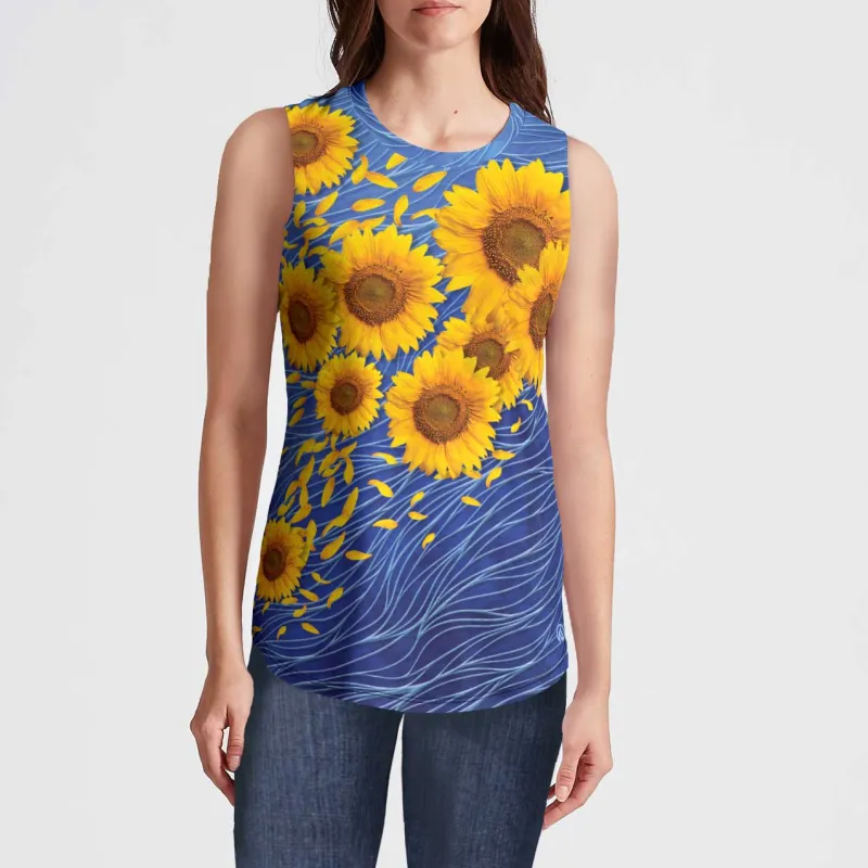 Sunflower Women's Smooth Tech Sleeveless sold by INKnBURN