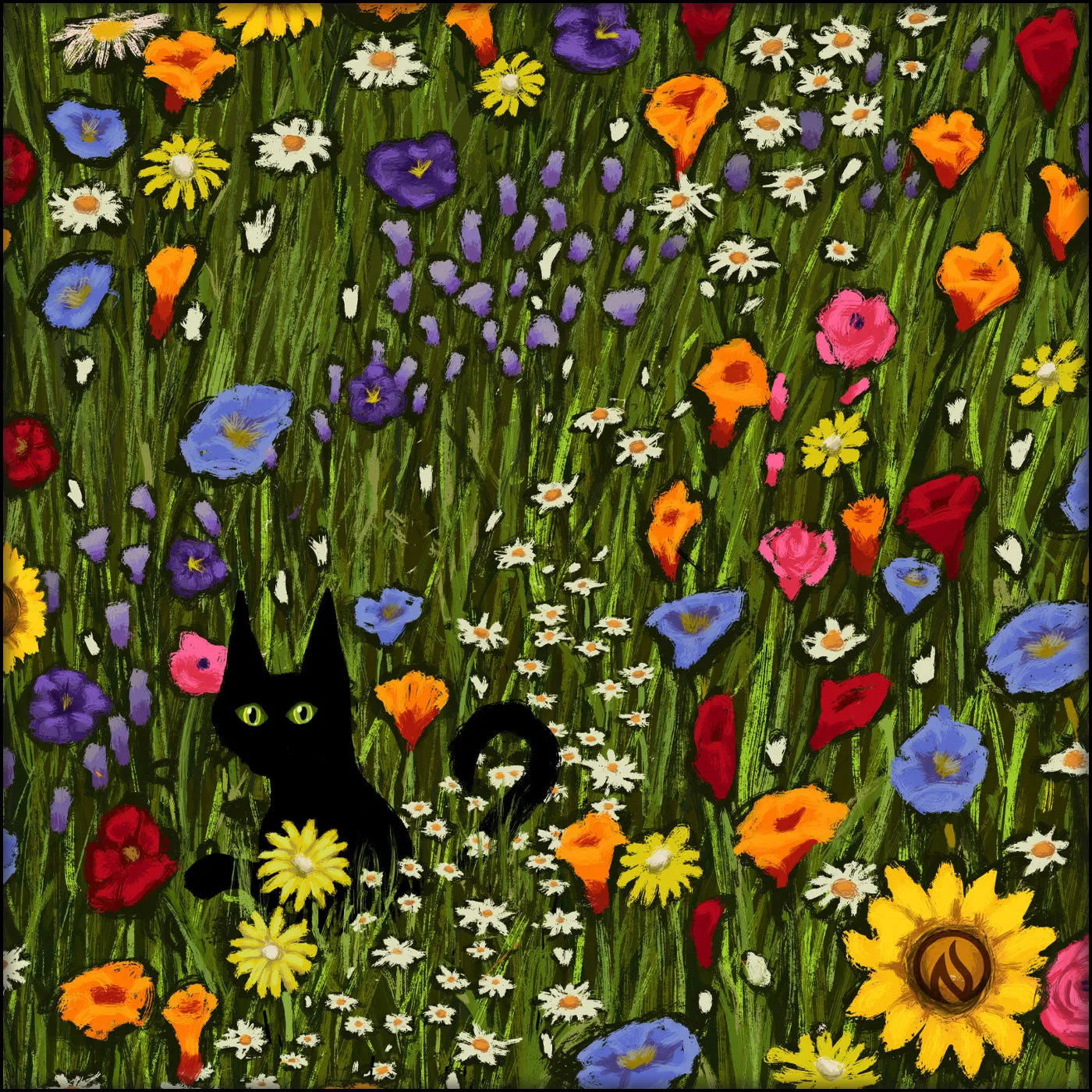 Flower Cat Scoop Neck Tech Shirt sold by INKnBURN product image thumbnail 2