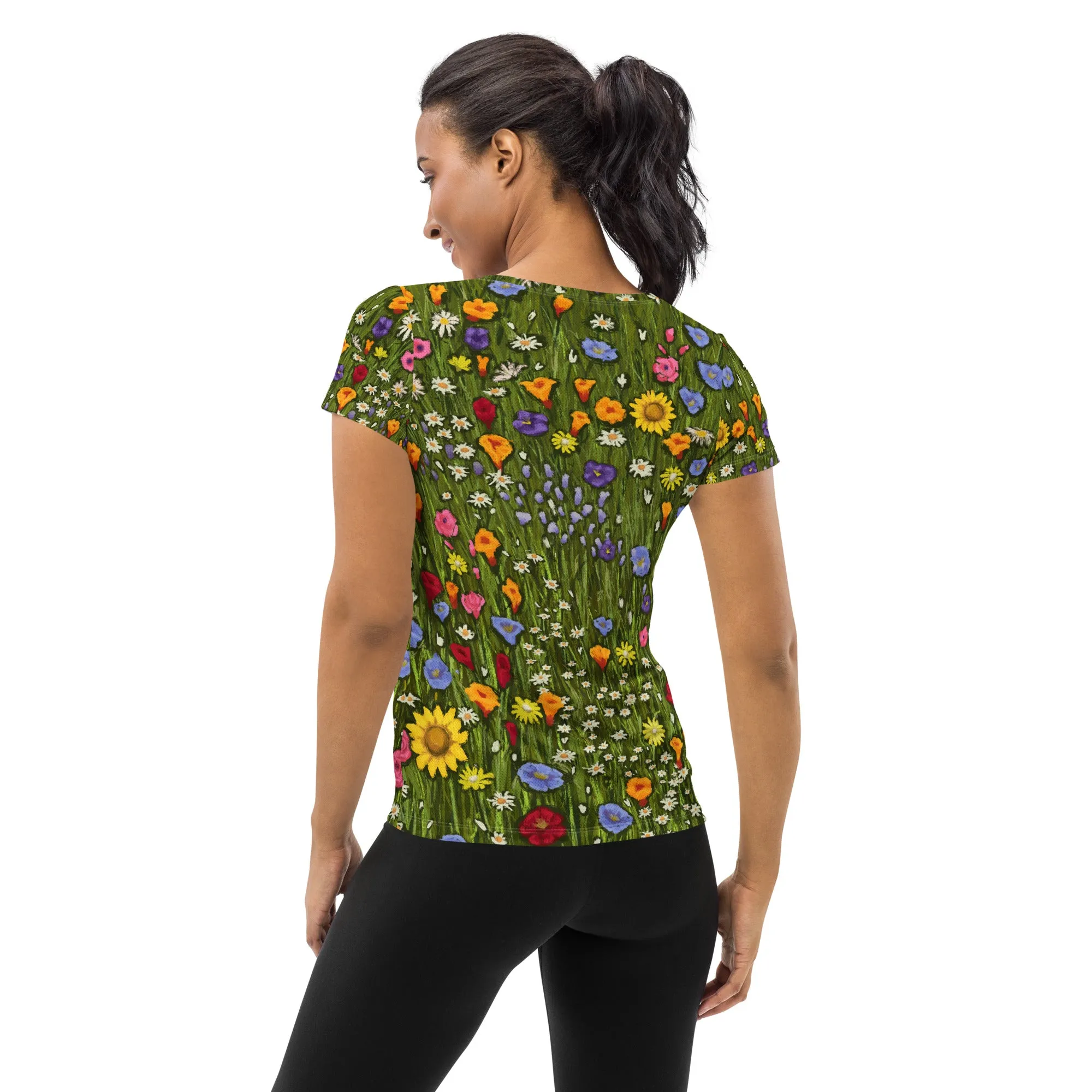 Flower Cat Scoop Neck Tech Shirt sold by INKnBURN product image thumbnail 4