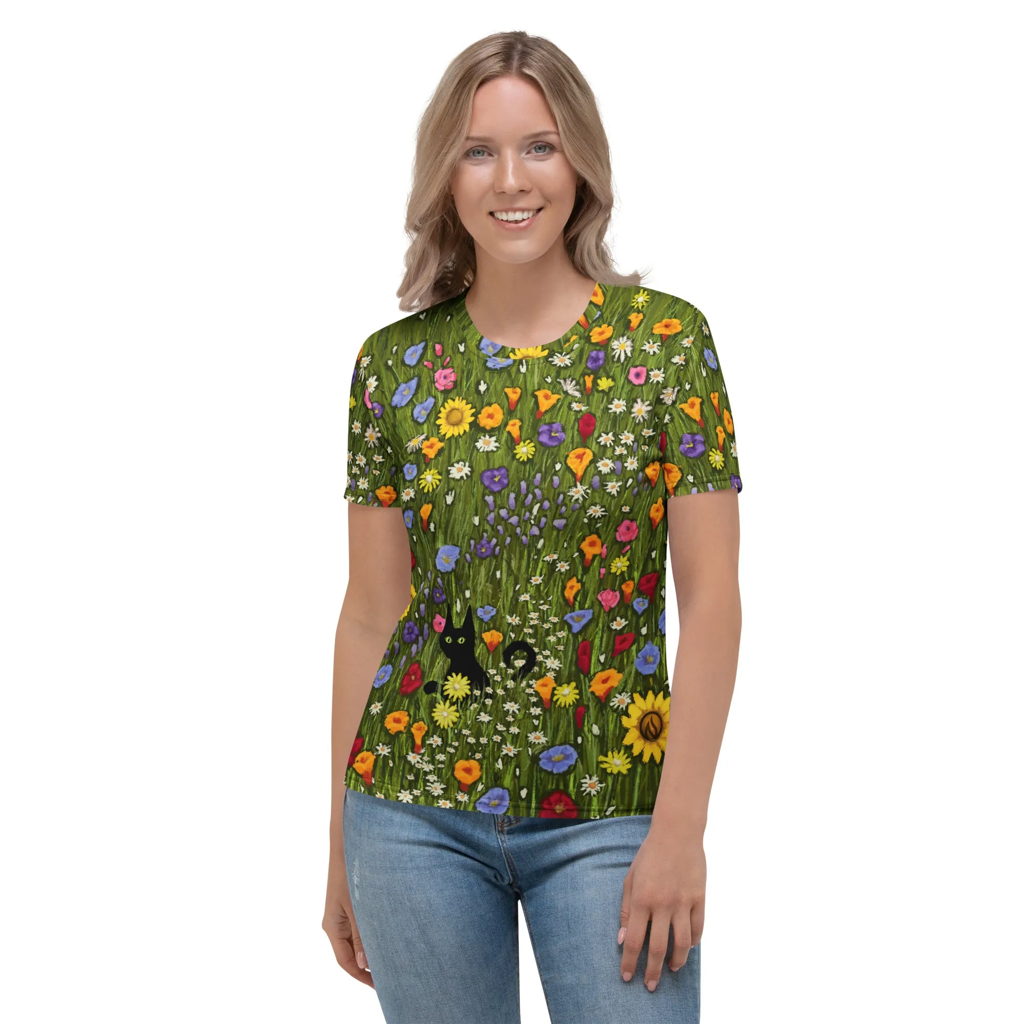 Flower Cat T-Shirt sold by INKnBURN