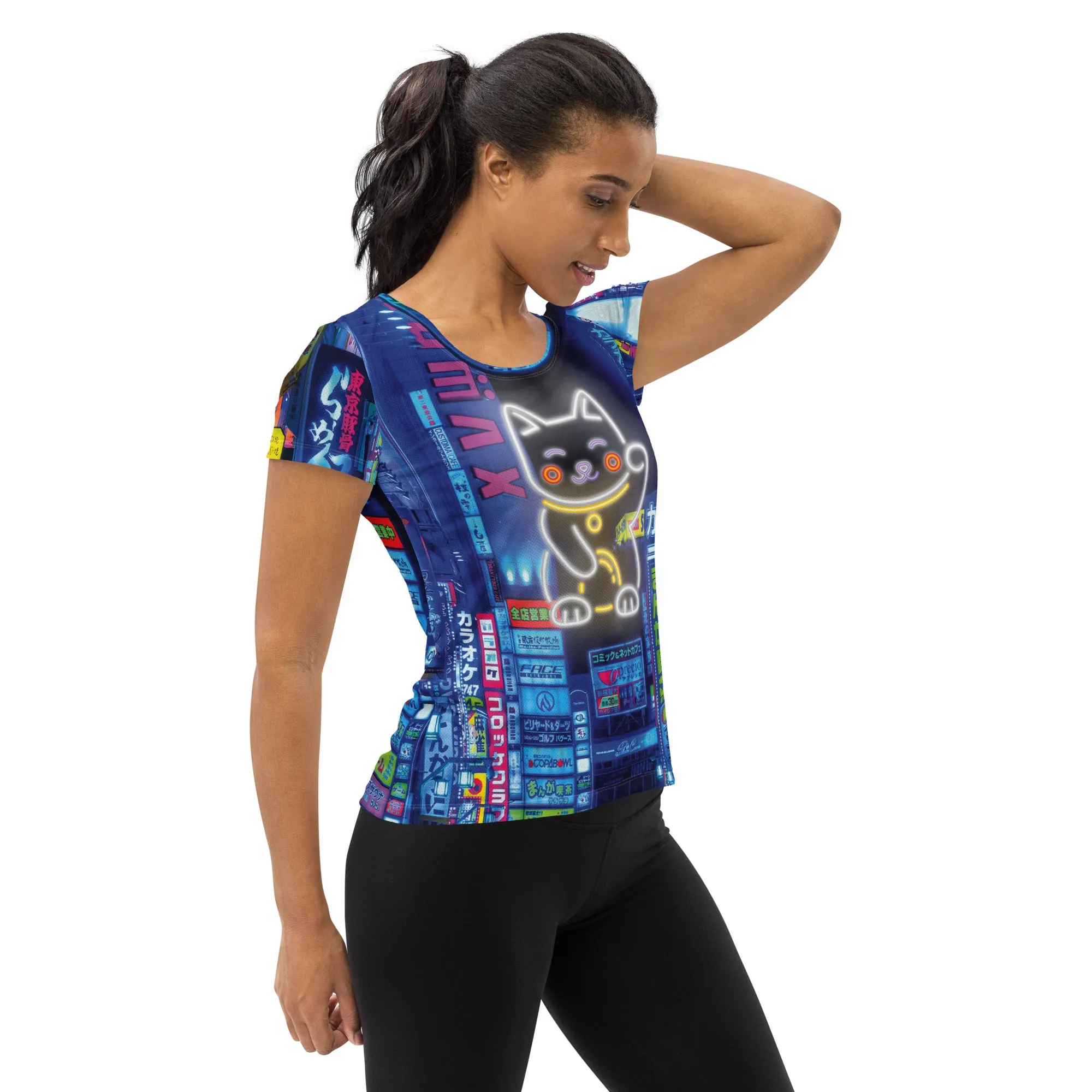 Lucky Cat Scoop Neck Tech sold by INKnBURN product image thumbnail 4