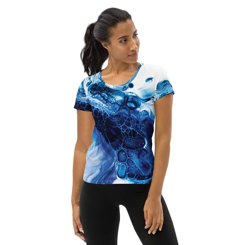 Blue Ink Scoop Neck Tech sold by INKnBURN