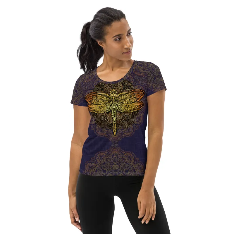 Dragonfly Mandala Scoop Neck Tech sold by INKnBURN