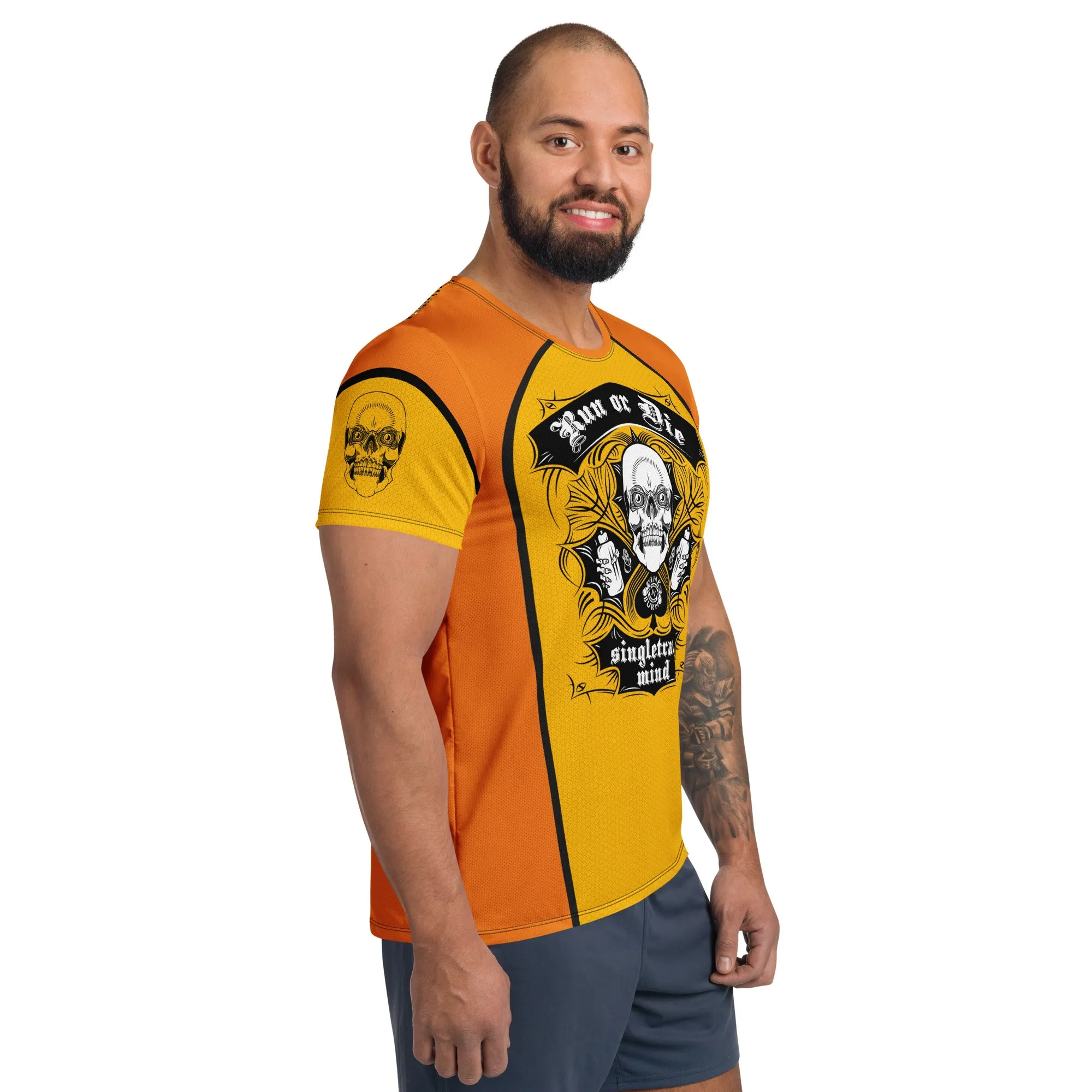 Mens Candy Corn Run or Die™ Tech Shirt sold by INKnBURN product image thumbnail 4