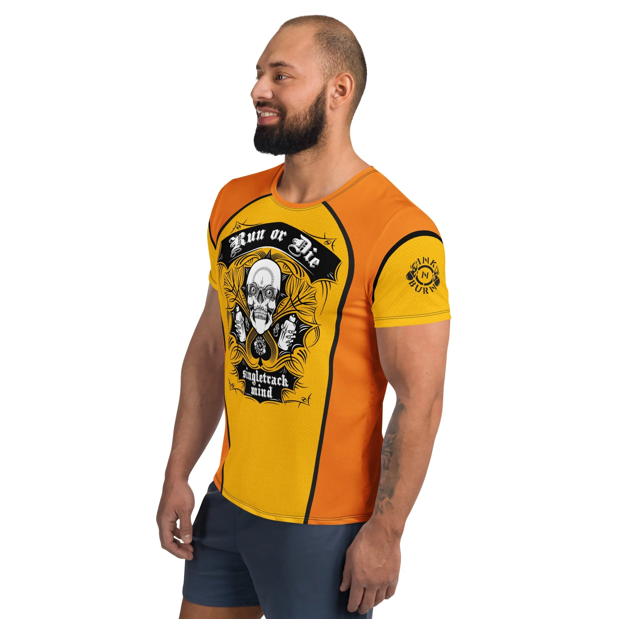 Mens Candy Corn Run or Die™ Tech Shirt sold by INKnBURN product image thumbnail 3