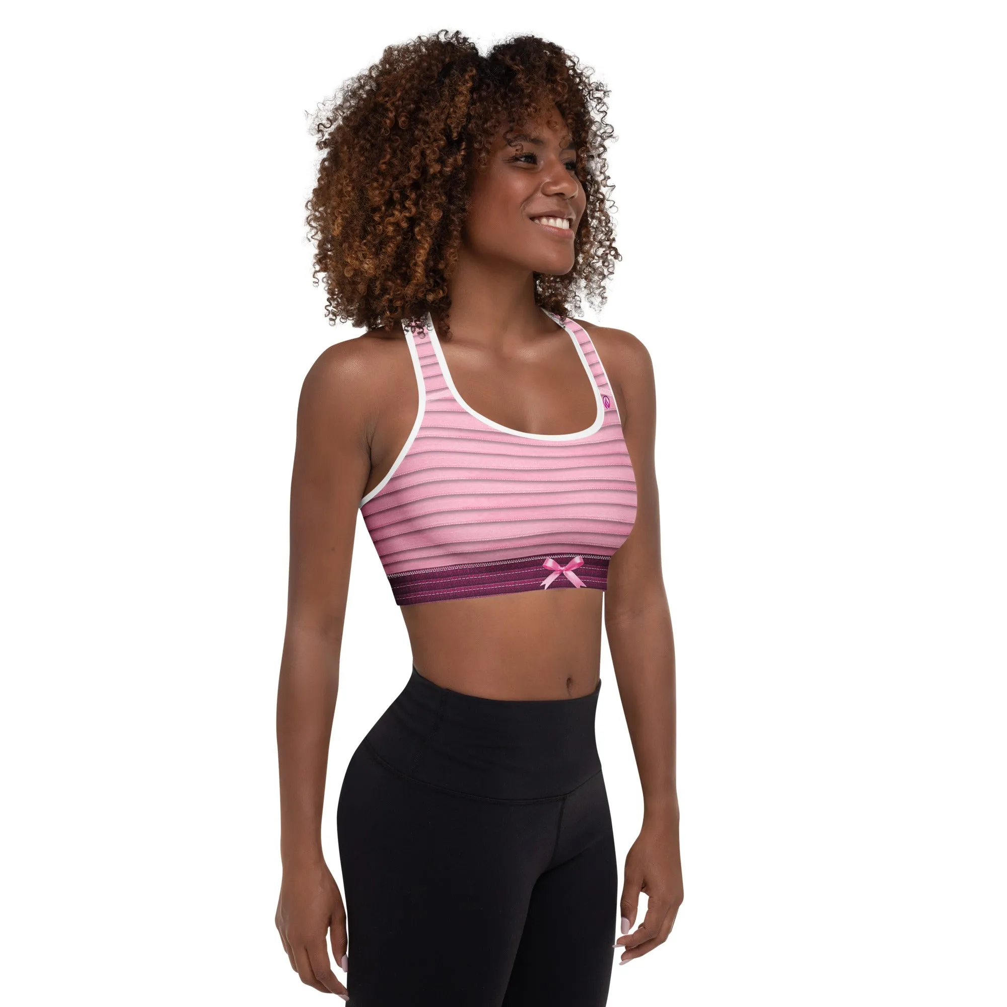 Pink Ribbon Padded Sports Bra sold by INKnBURN product image thumbnail 3
