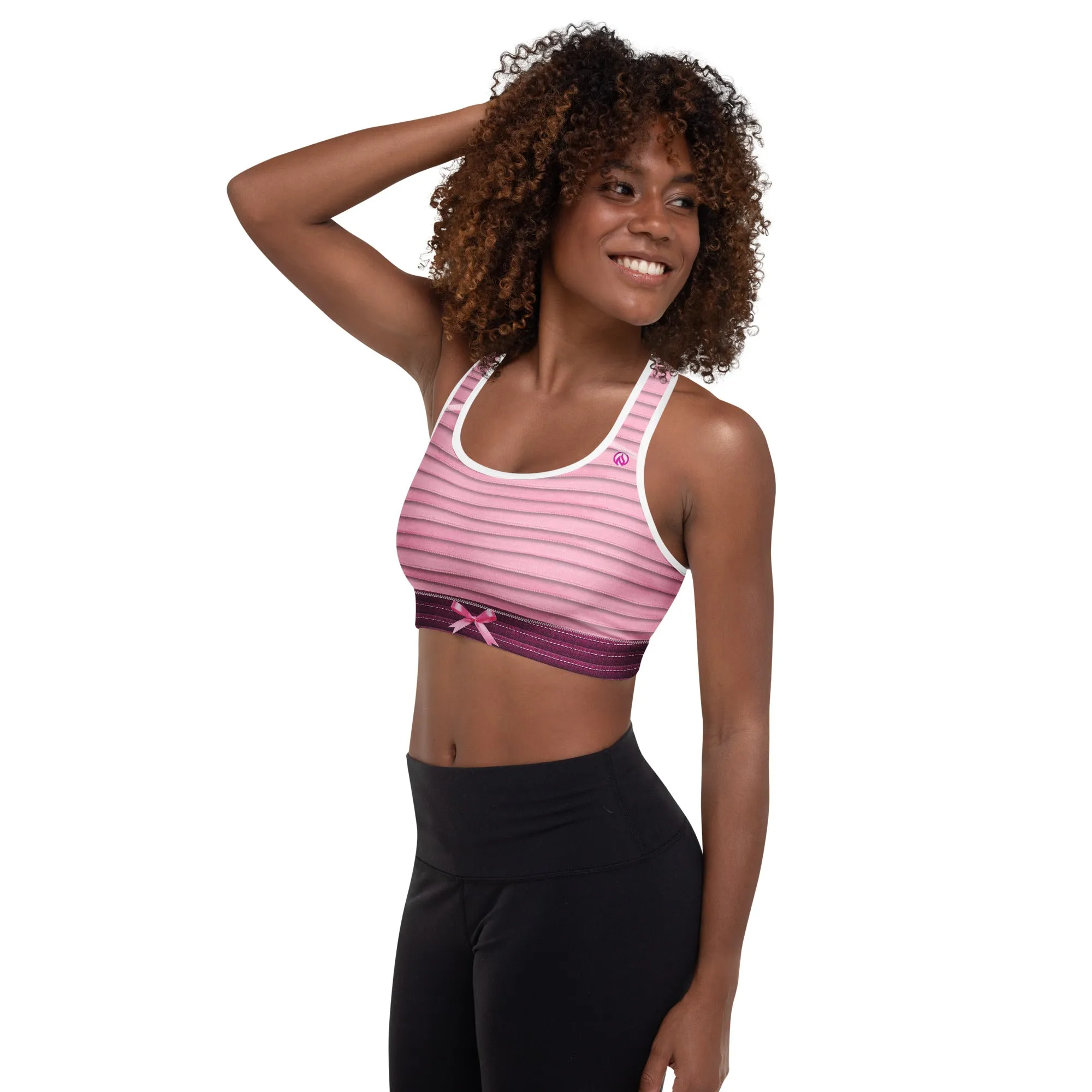 Pink Ribbon Padded Sports Bra sold by INKnBURN product image thumbnail 2