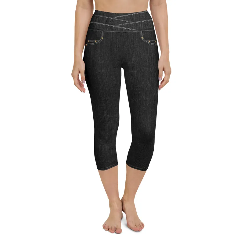 Black Denim Capris sold by INKnBURN