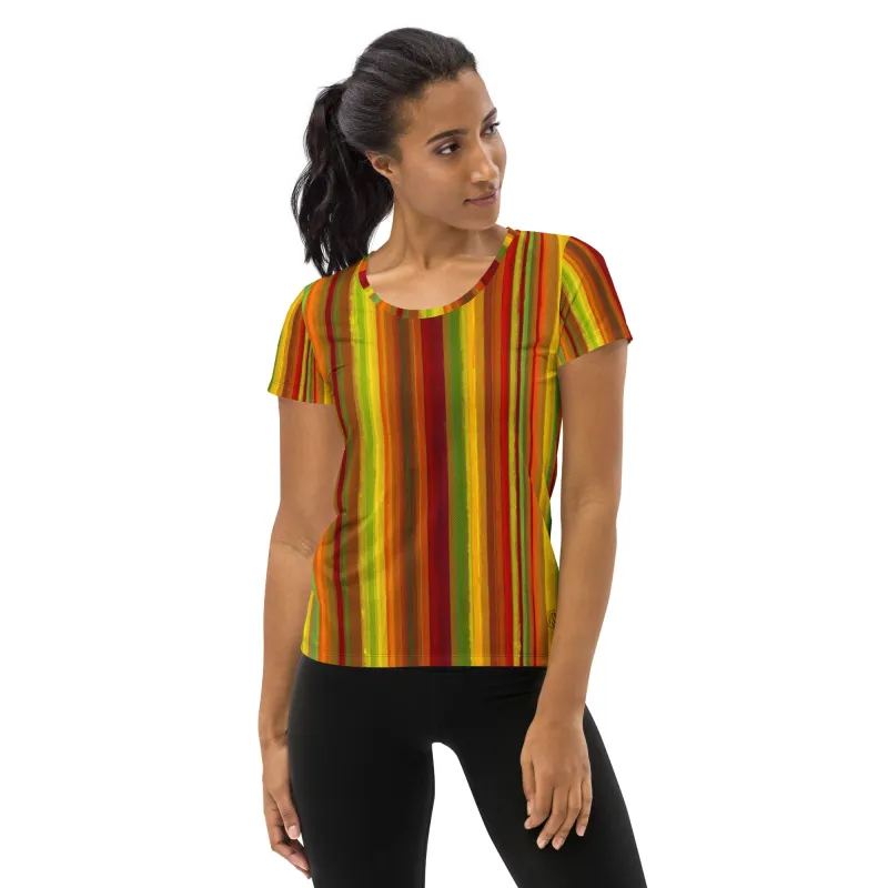 Fall Stripes Scoop Neck Tech sold by INKnBURN