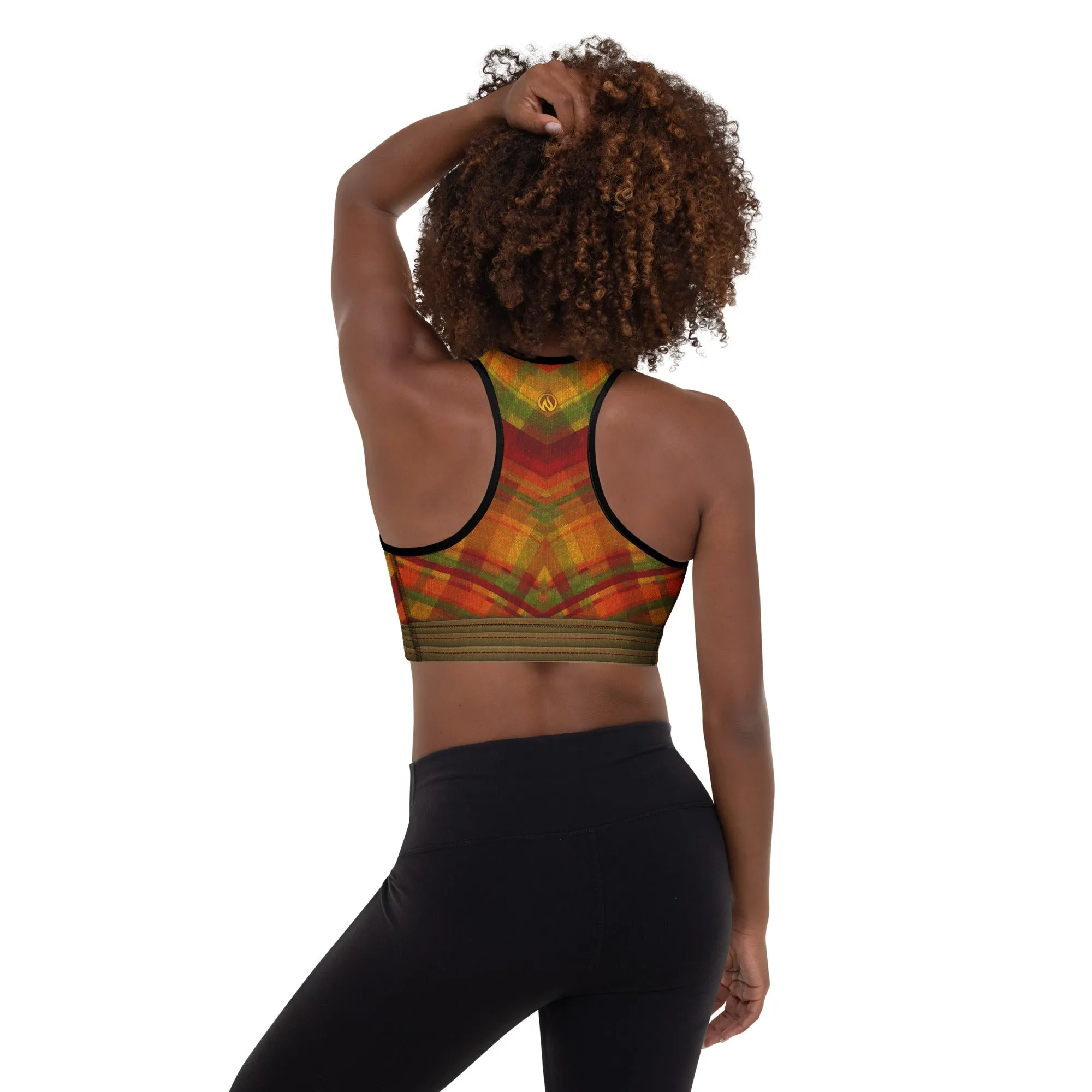 Fall Plaid Padded Sports Bra sold by INKnBURN product image thumbnail 4
