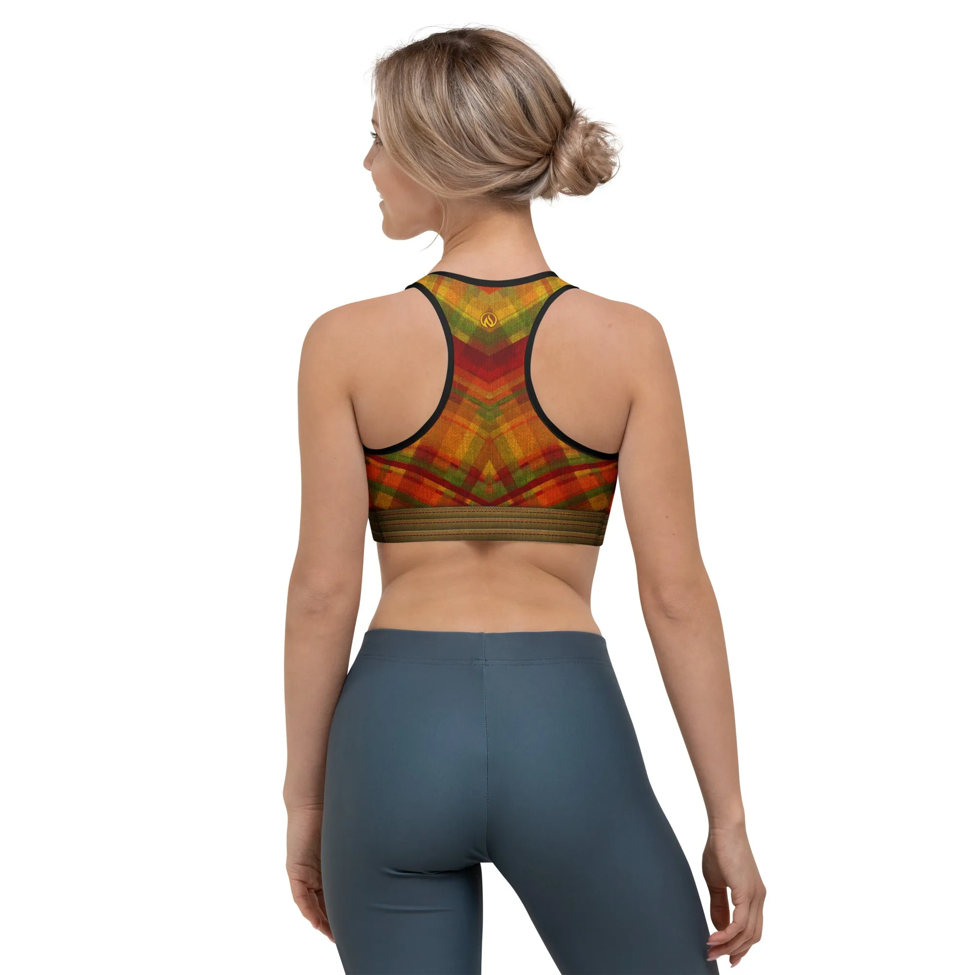 Fall Plaid Sports Bra sold by INKnBURN product image thumbnail 4