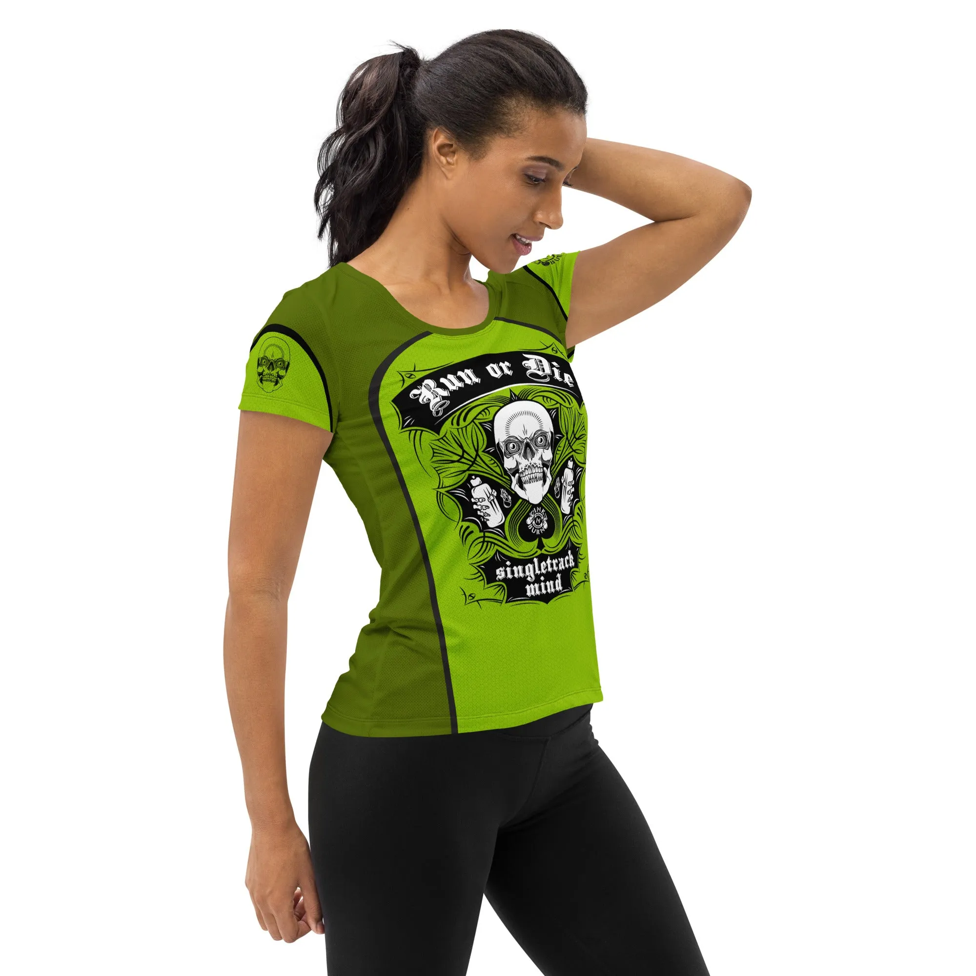 Run or Die™ Green Scoop Neck Tech sold by INKnBURN product image thumbnail 4